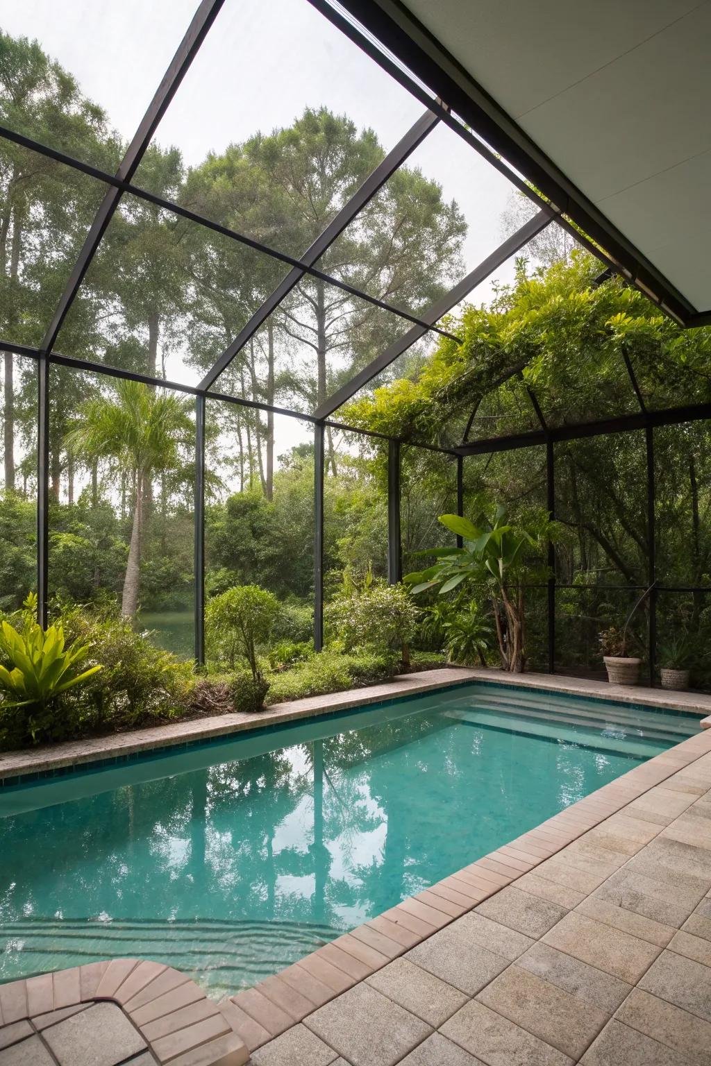 Let your pool blend with nature for a tranquil escape.