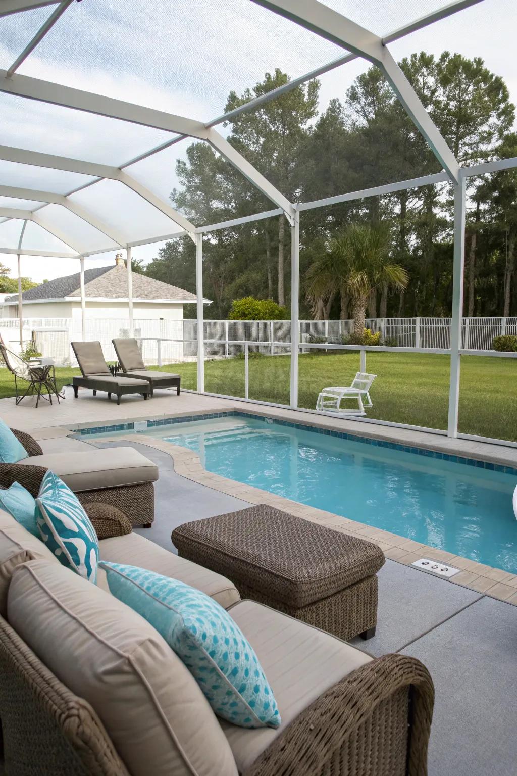 Relax in style with plush seating around your pool.