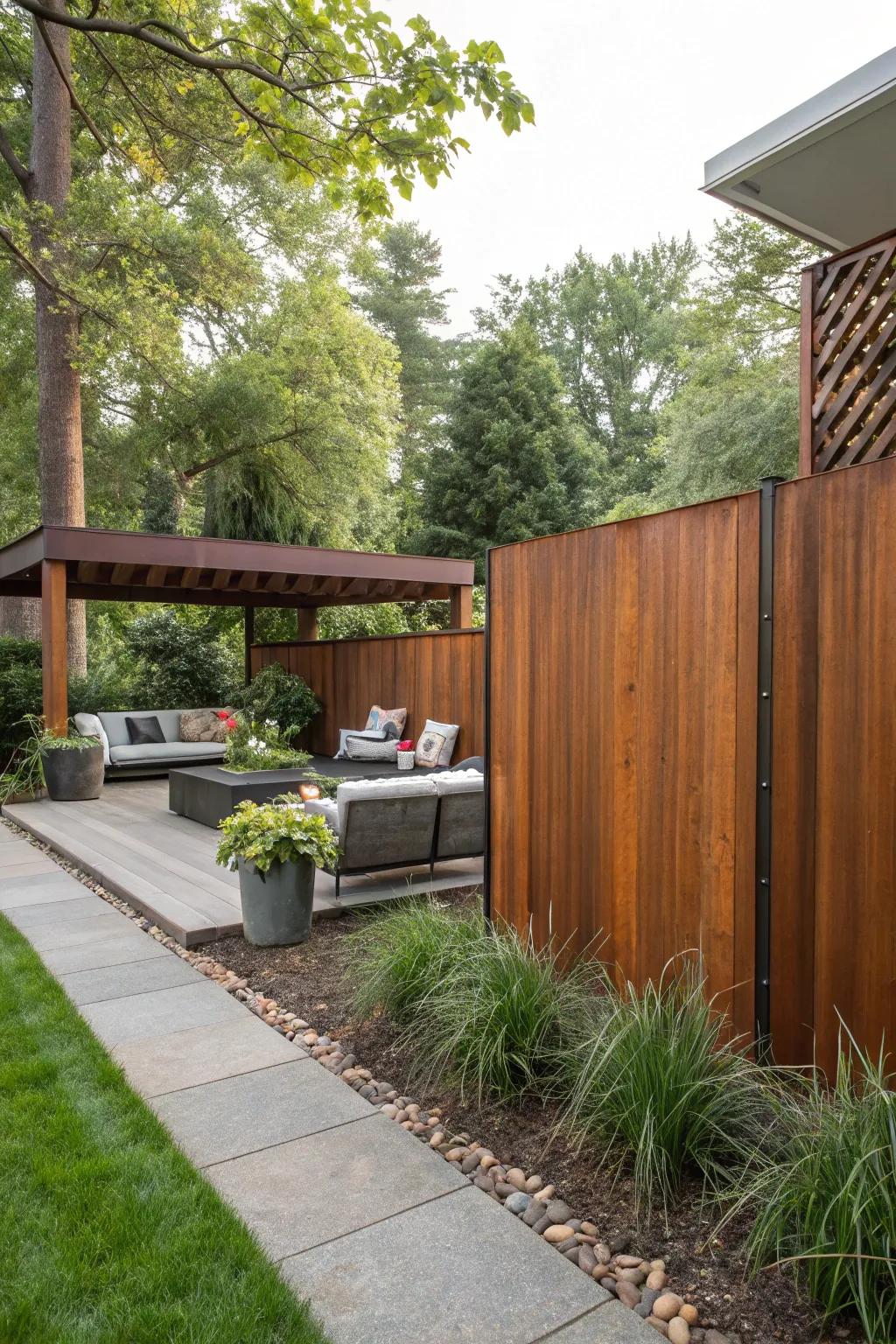 Corten steel offers industrial chic with a modern touch.