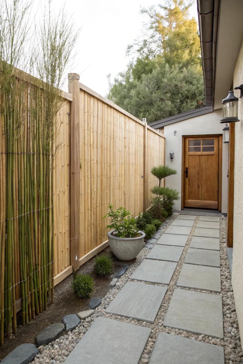 Horsetail reed screens offer natural and modern privacy.