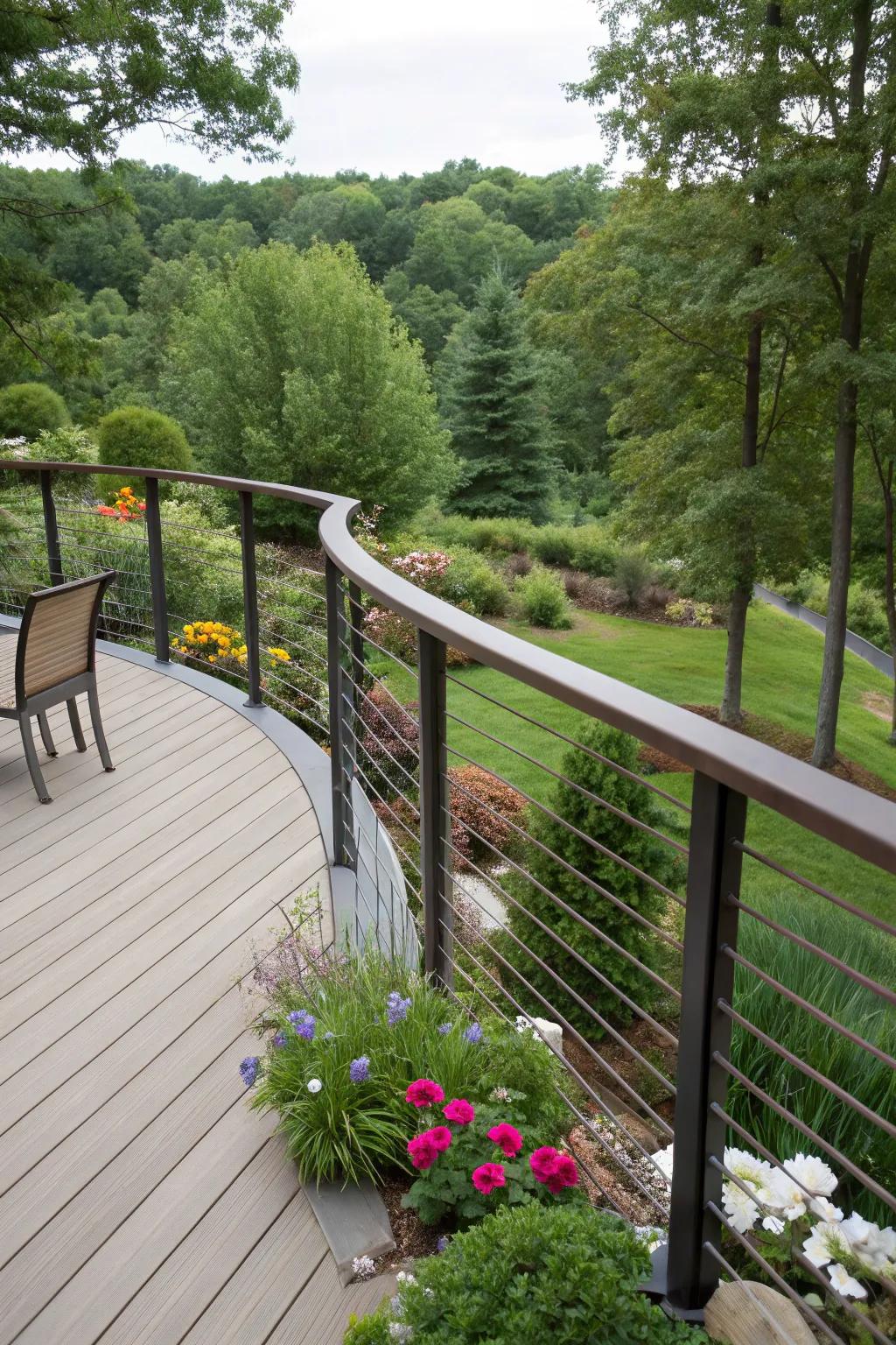 Composite railings offer durability with a natural appearance.