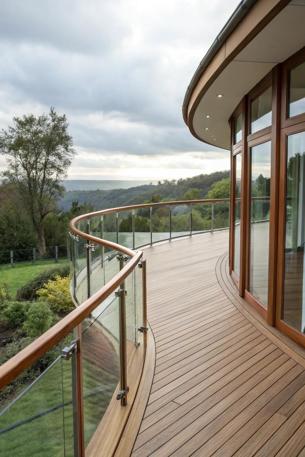 Mixed-material railings offer a dynamic and appealing design.