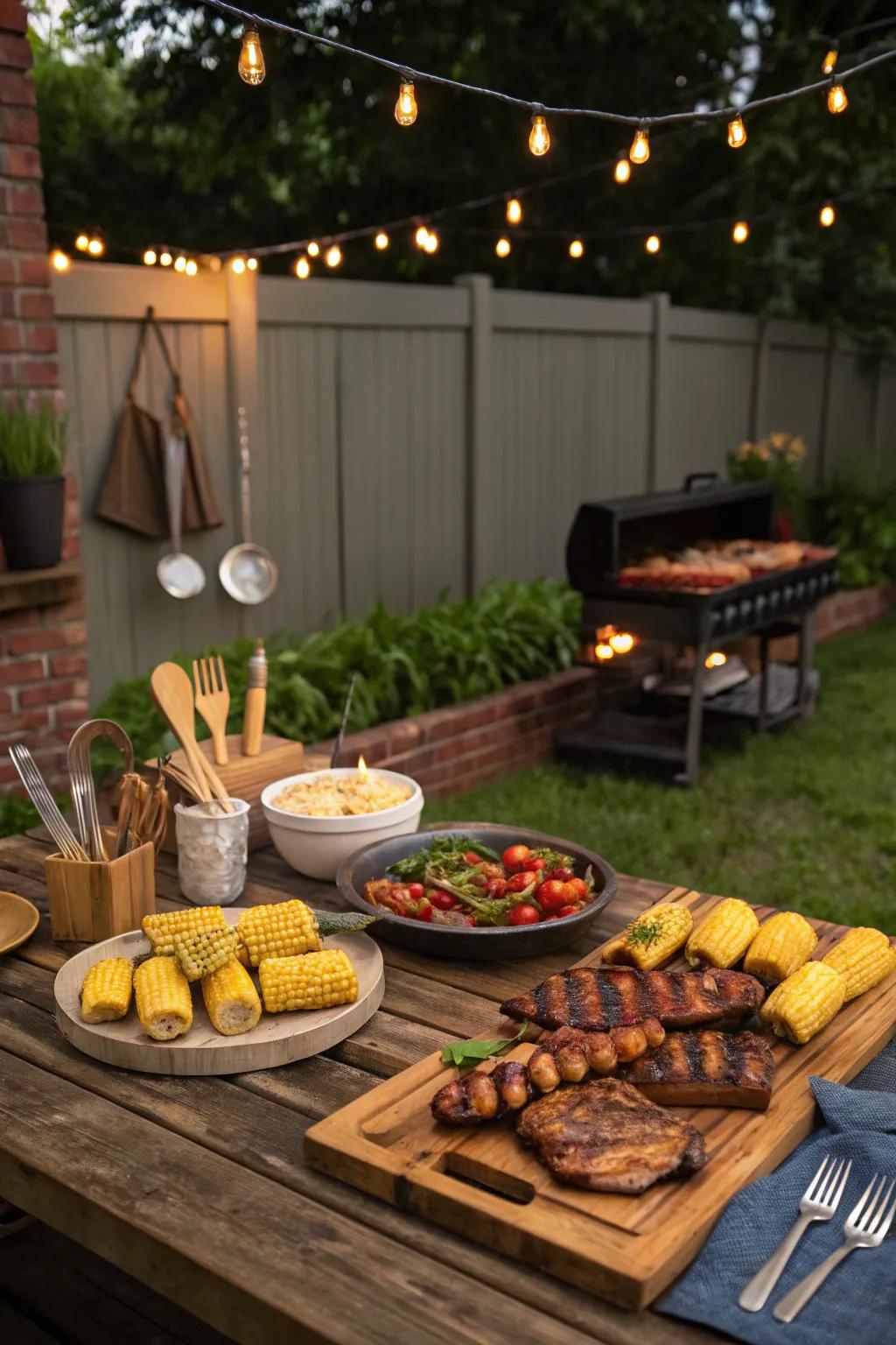 Savor the flavors of a rustic BBQ feast with friends and family.