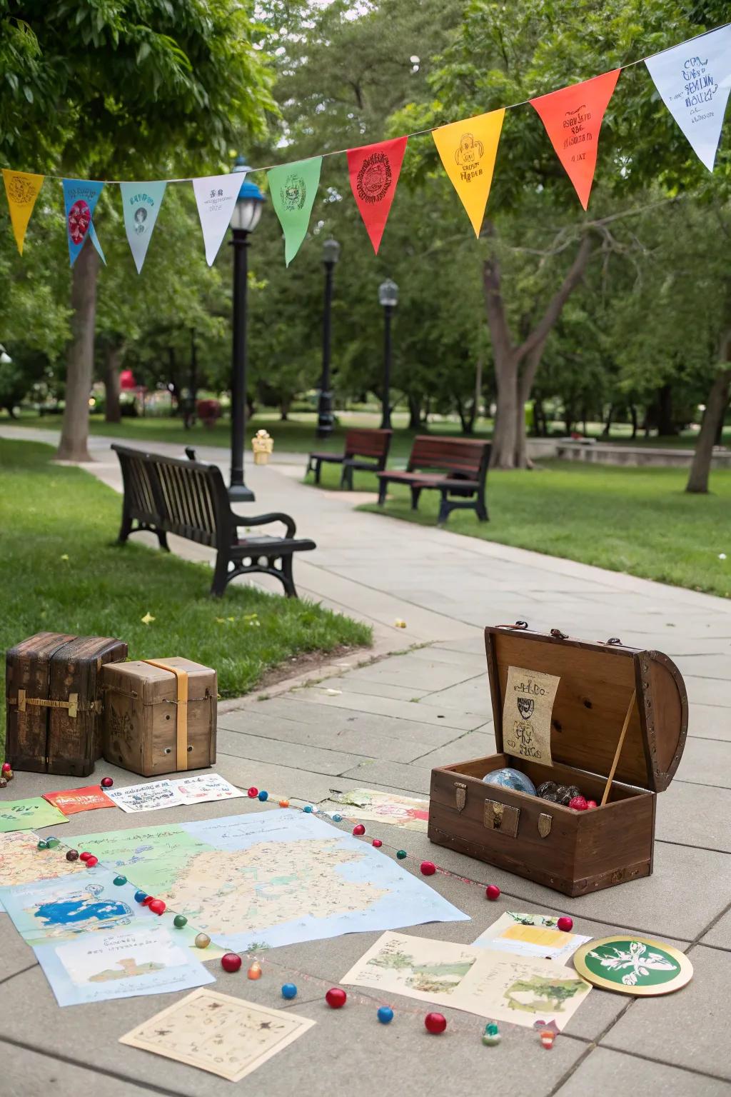 Embark on a thrilling treasure hunt adventure in the great outdoors.