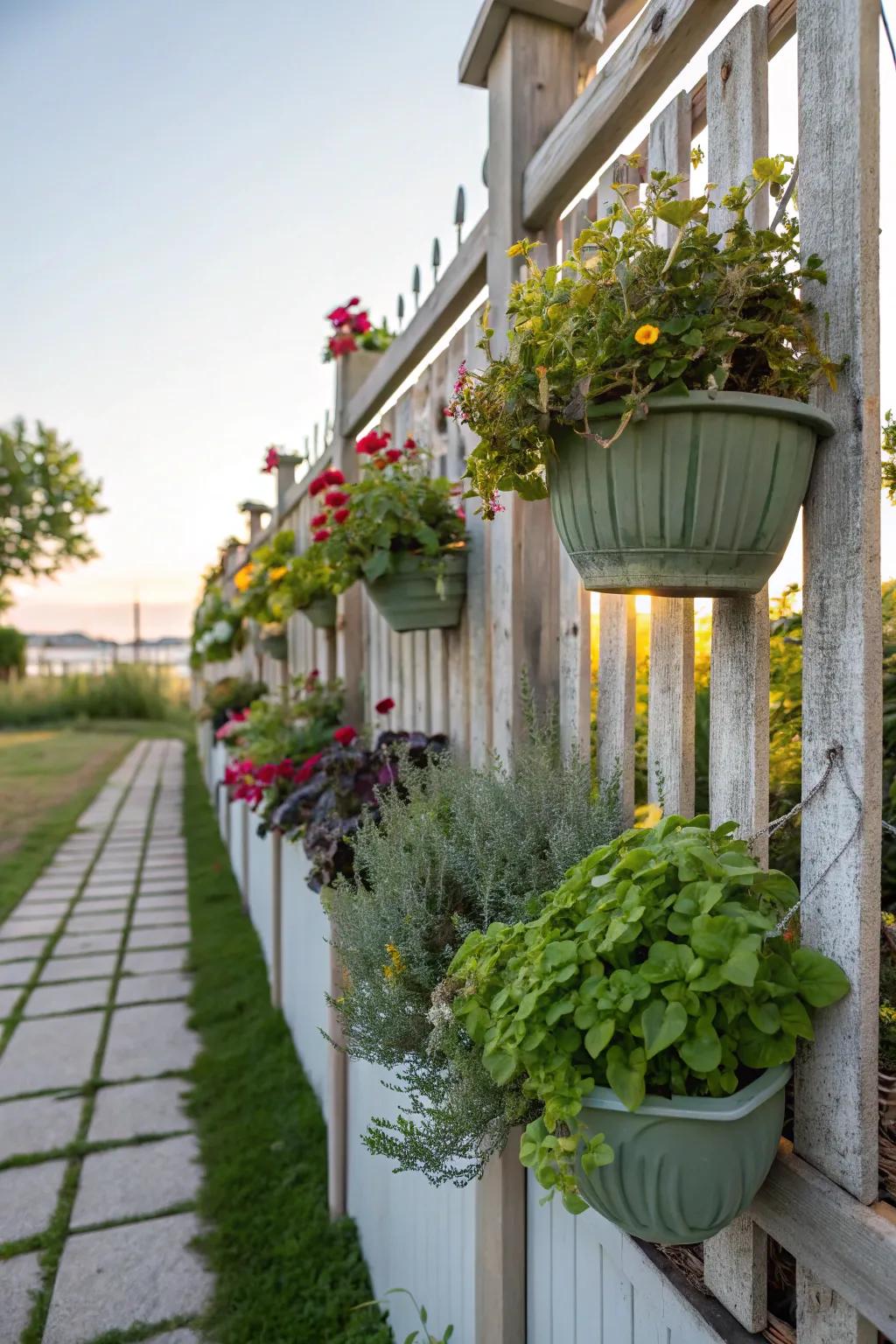 Maximize space with a vertical garden fence.