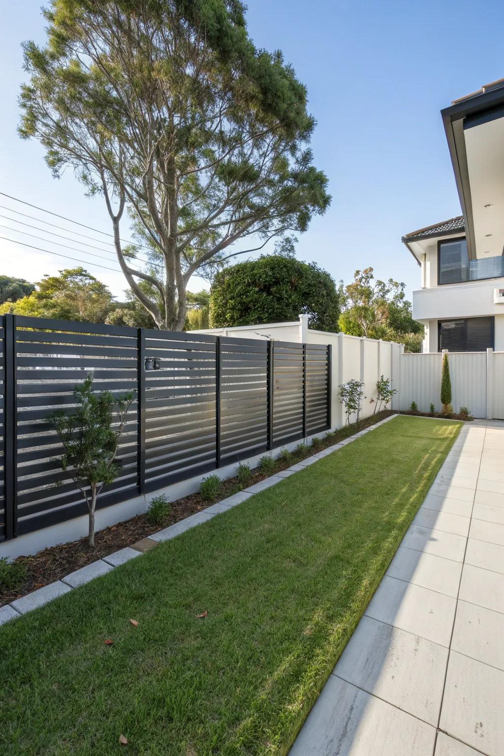 Embrace minimalism with sleek modern fence designs.