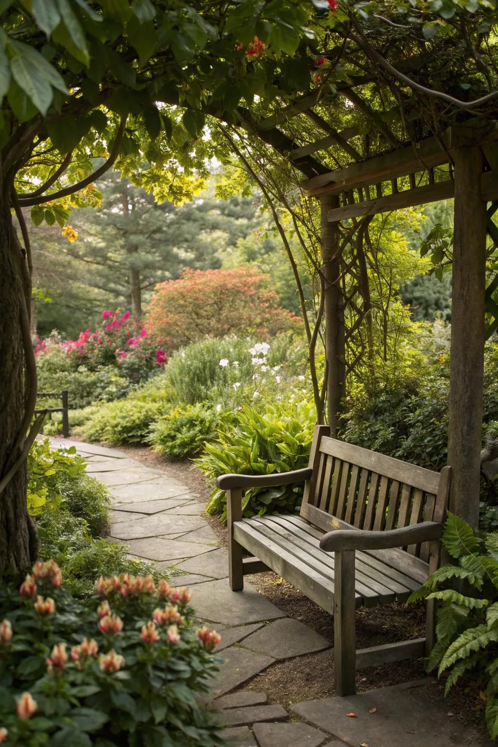 Hidden nooks provide a private space for relaxation and reflection.