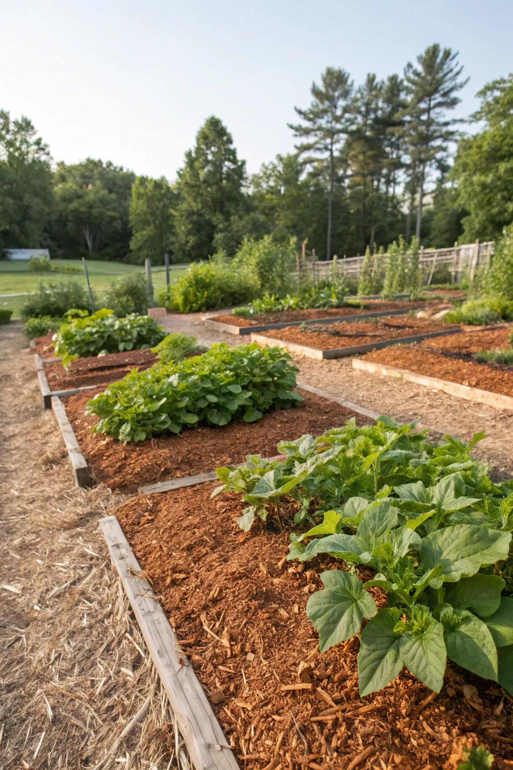 Cedar mulch acts as a natural bug repellent in gardens.