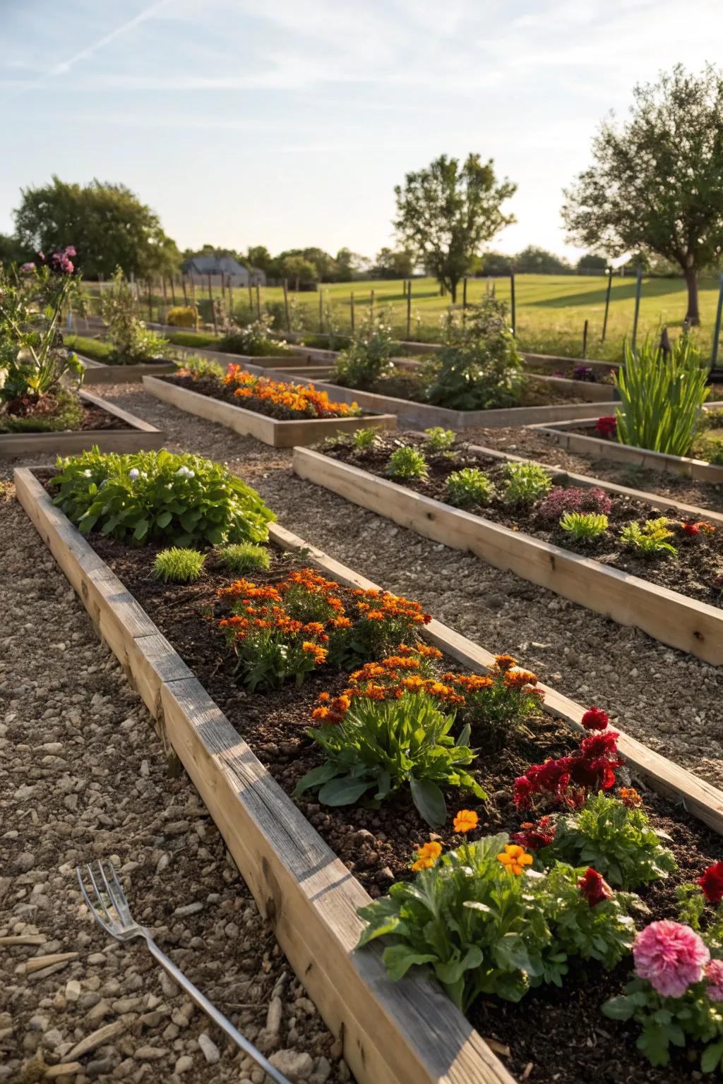 Reflective mulch serving dual purposes in a garden setting.
