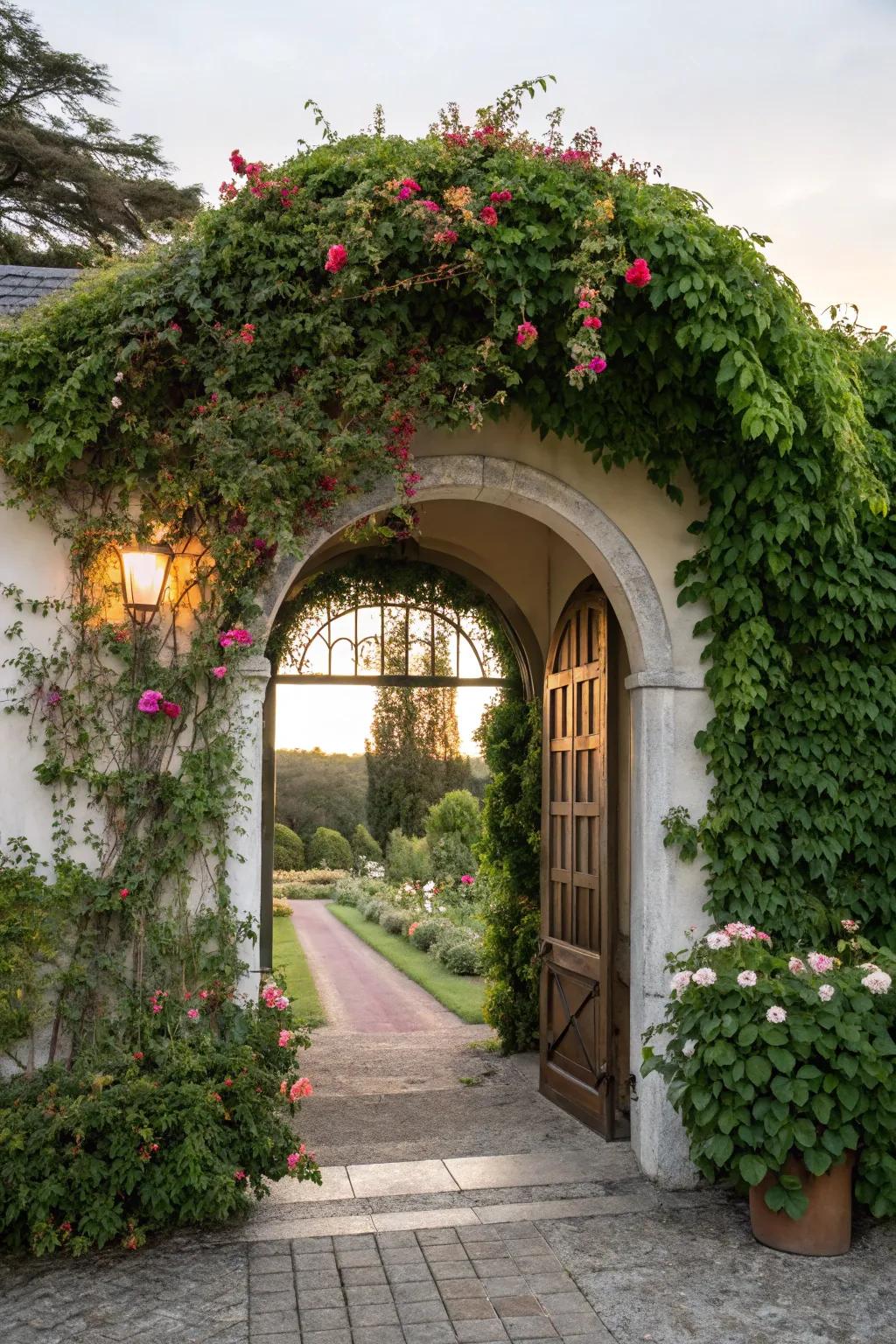 A beautiful arched entrance invites you into a magical realm.