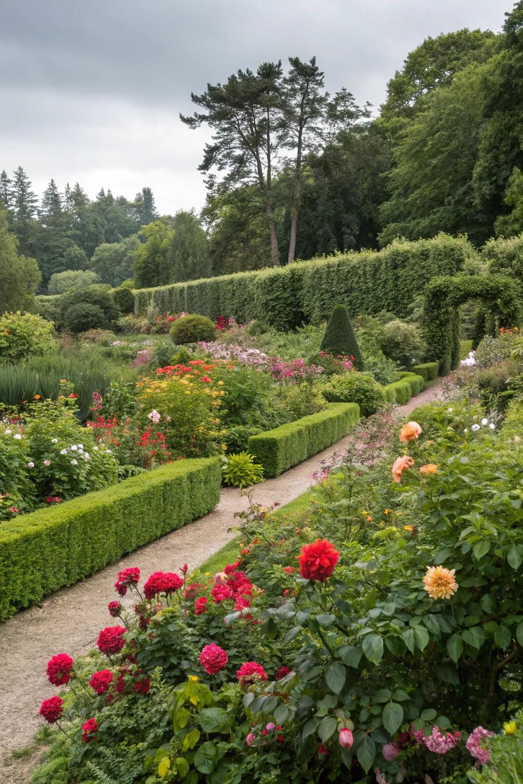 A lush garden filled with vibrant colors and textures.
