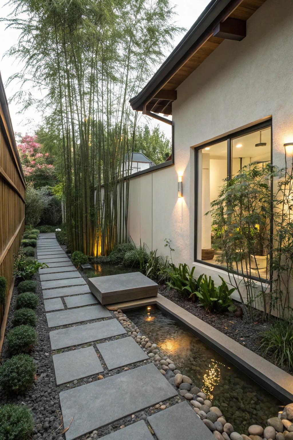 Create a Zen oasis with natural elements.