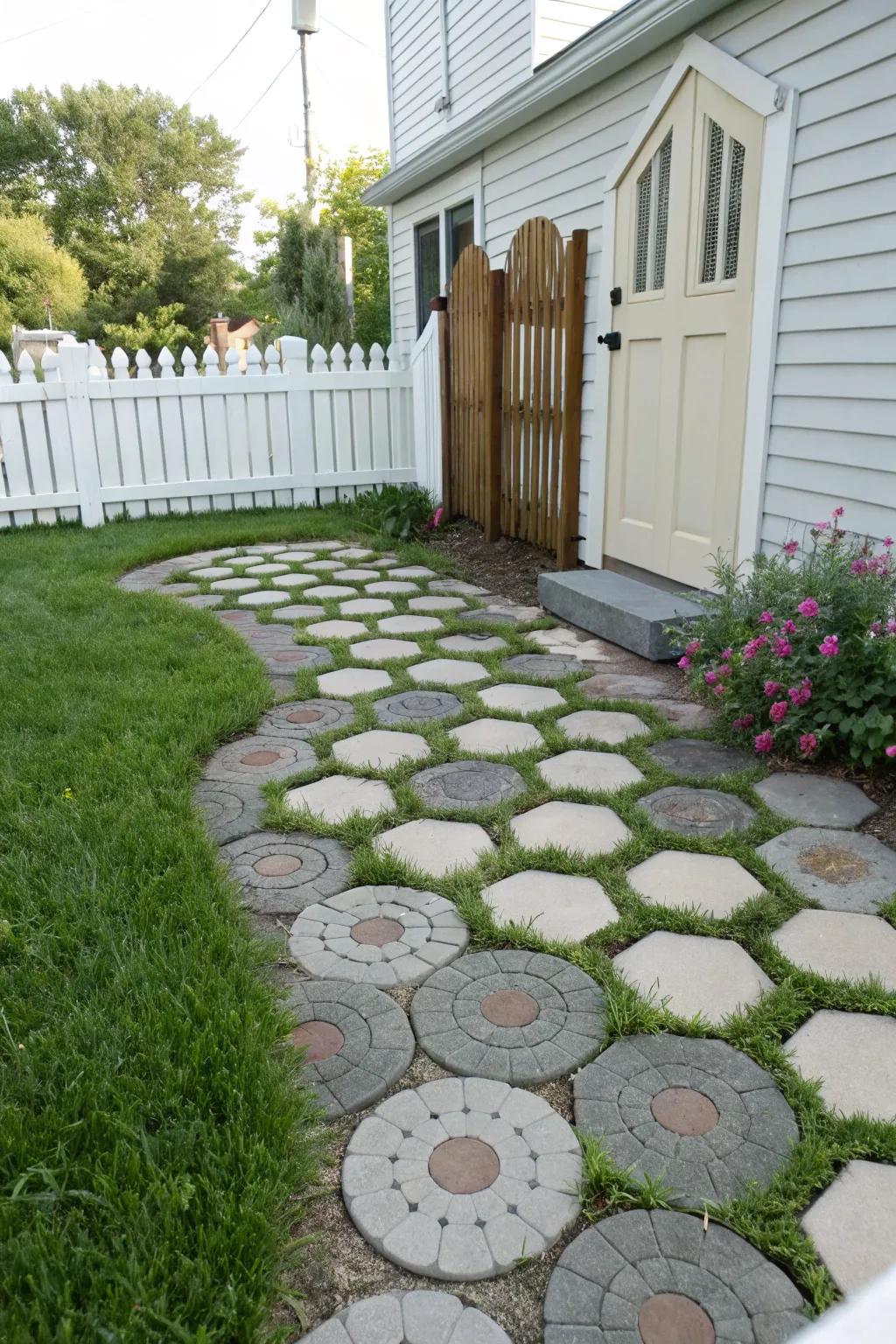 Play with different paver shapes for a unique look.