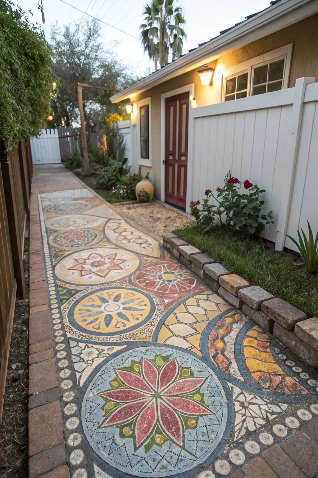 Create a mosaic paver design for color and flair.