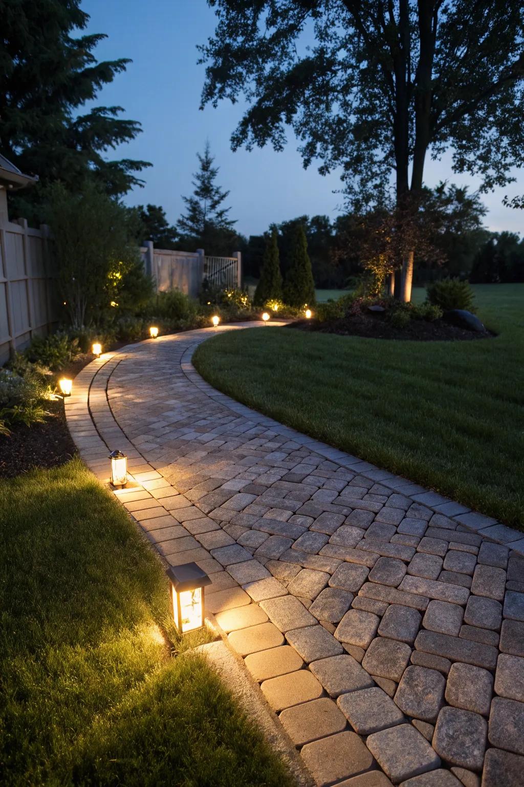 Enhance your side yard with magical lighting.