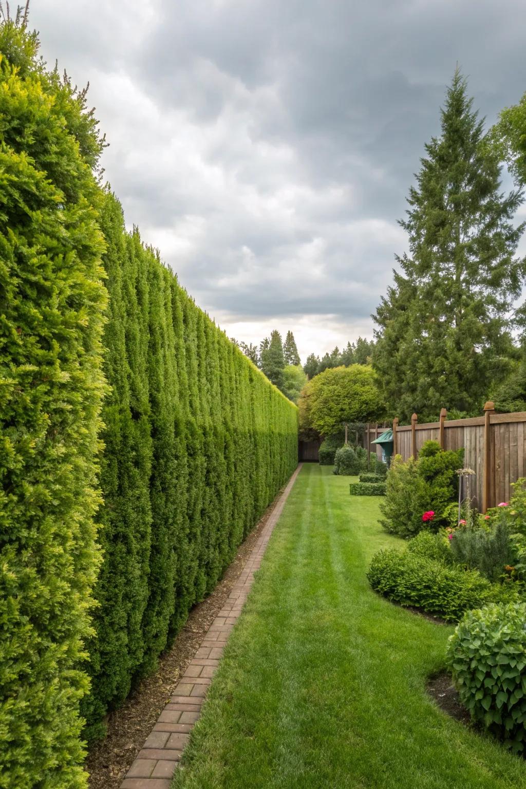 Living fences provide a lush, natural privacy screen.
