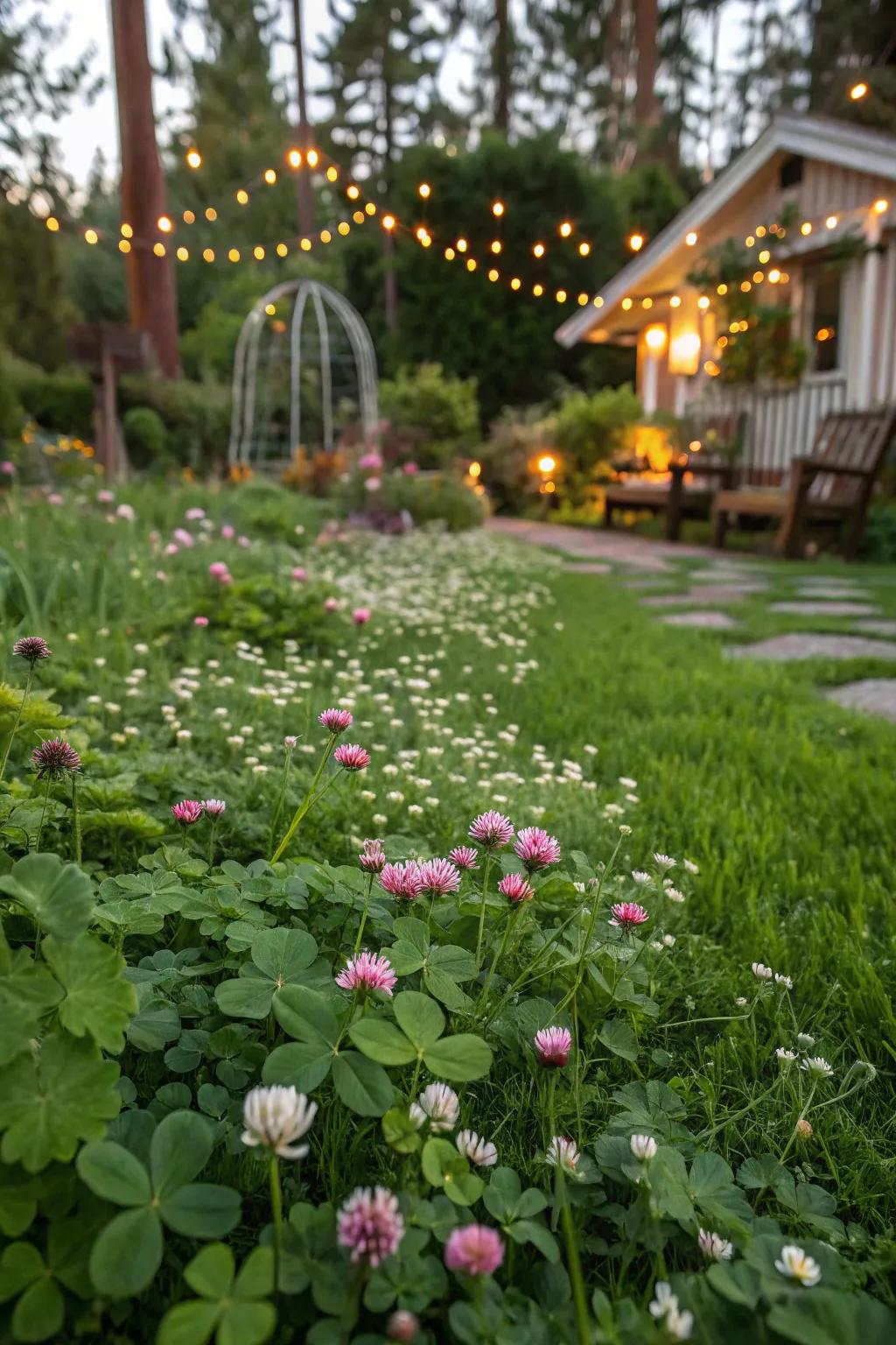 Clover patches add charm and ecological benefits to your garden.