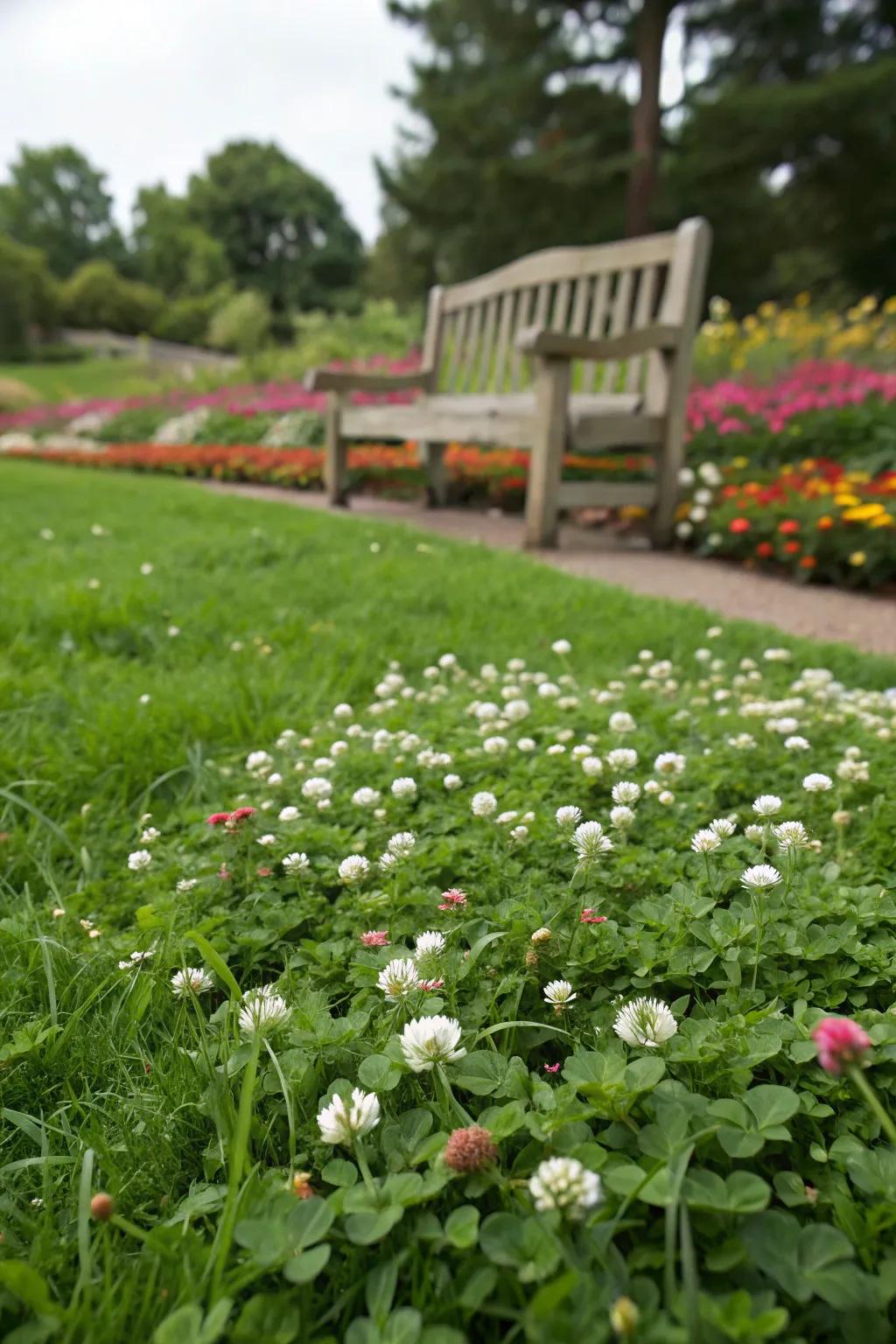 Clover lawns are eco-friendly and attract pollinators.