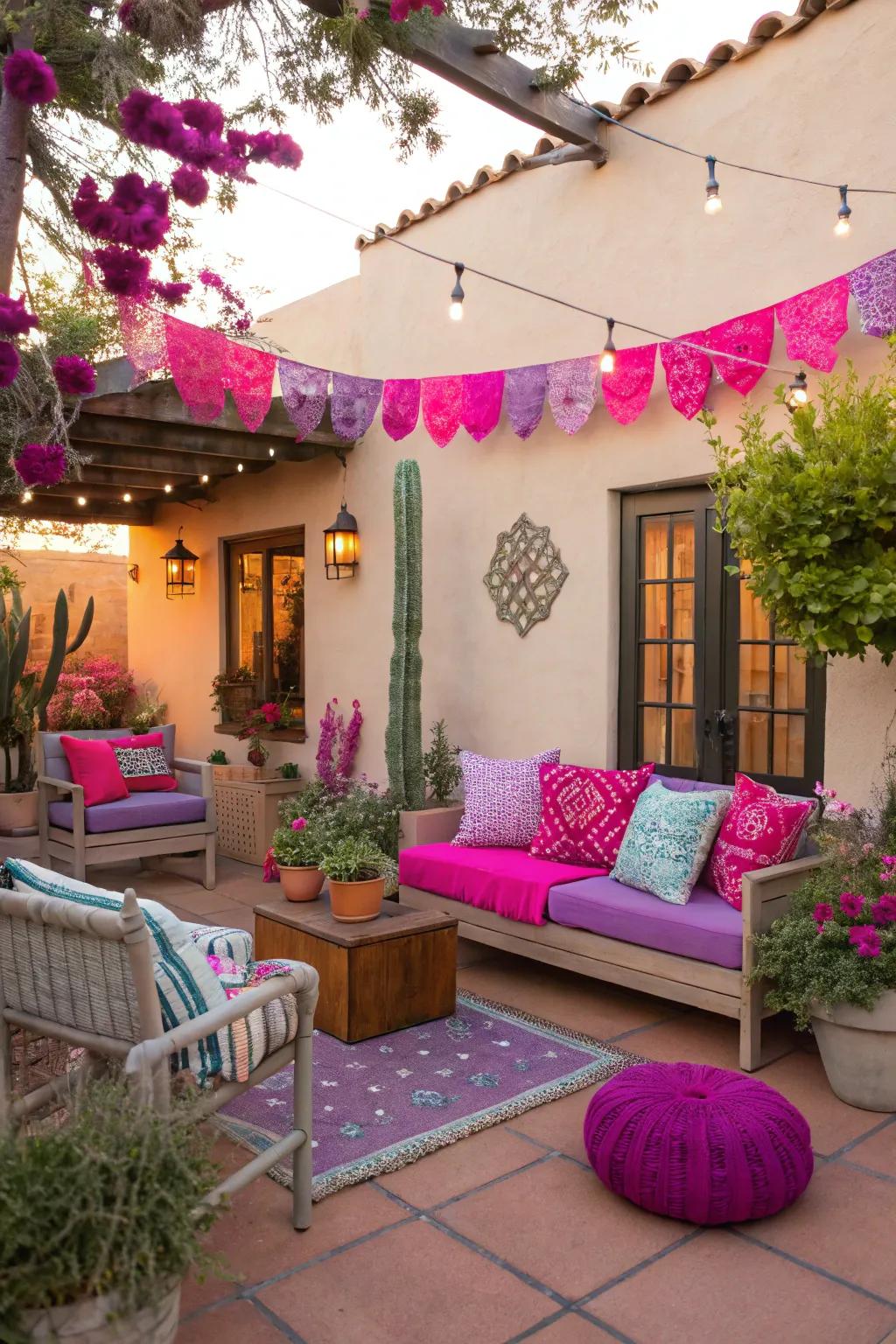 Unexpected colors create a playful and unique atmosphere.