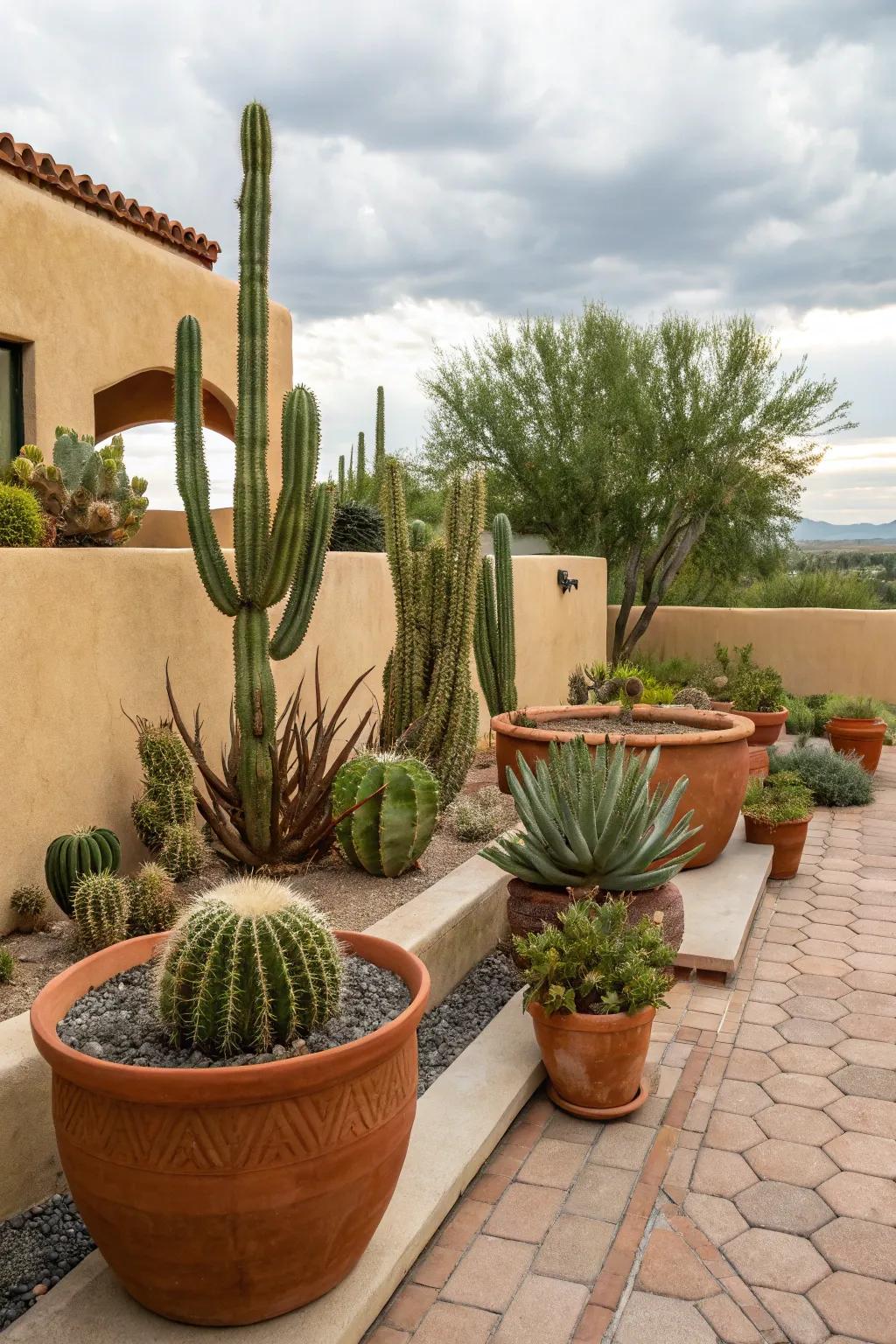 Desert plants add vibrant life to your patio.