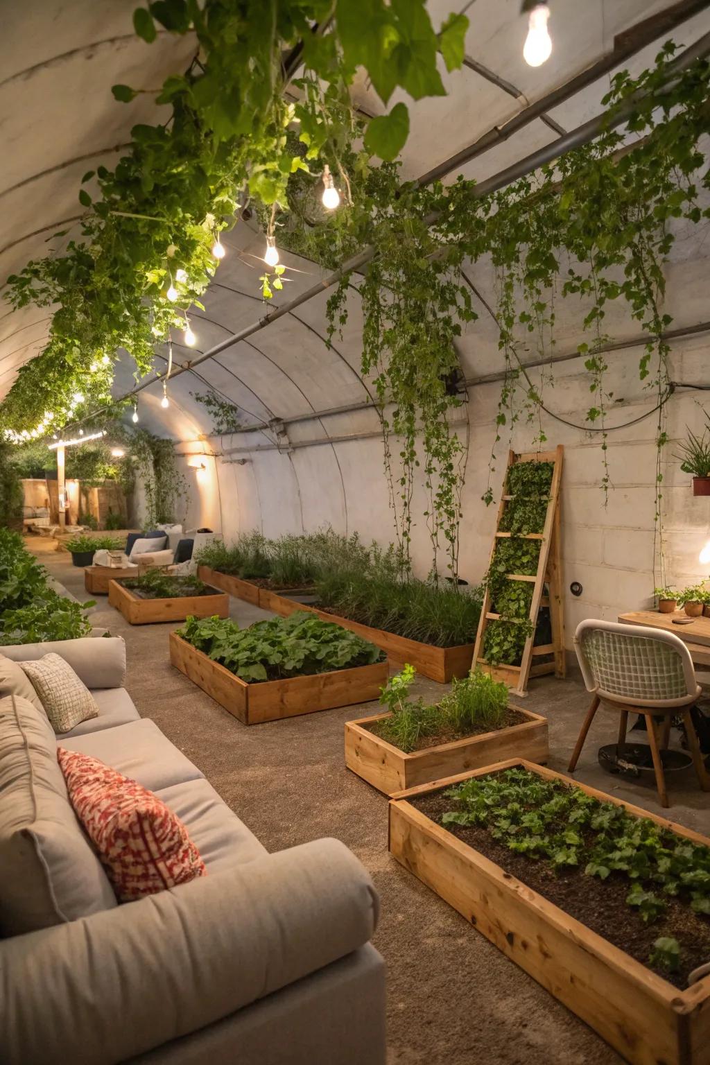 Integrated living: combining comfort with underground greenery.