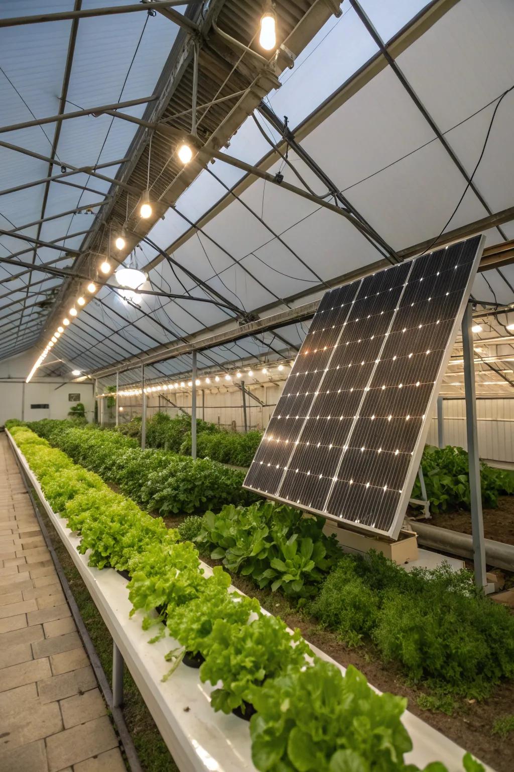 Solar power: sustainable energy for underground farms.