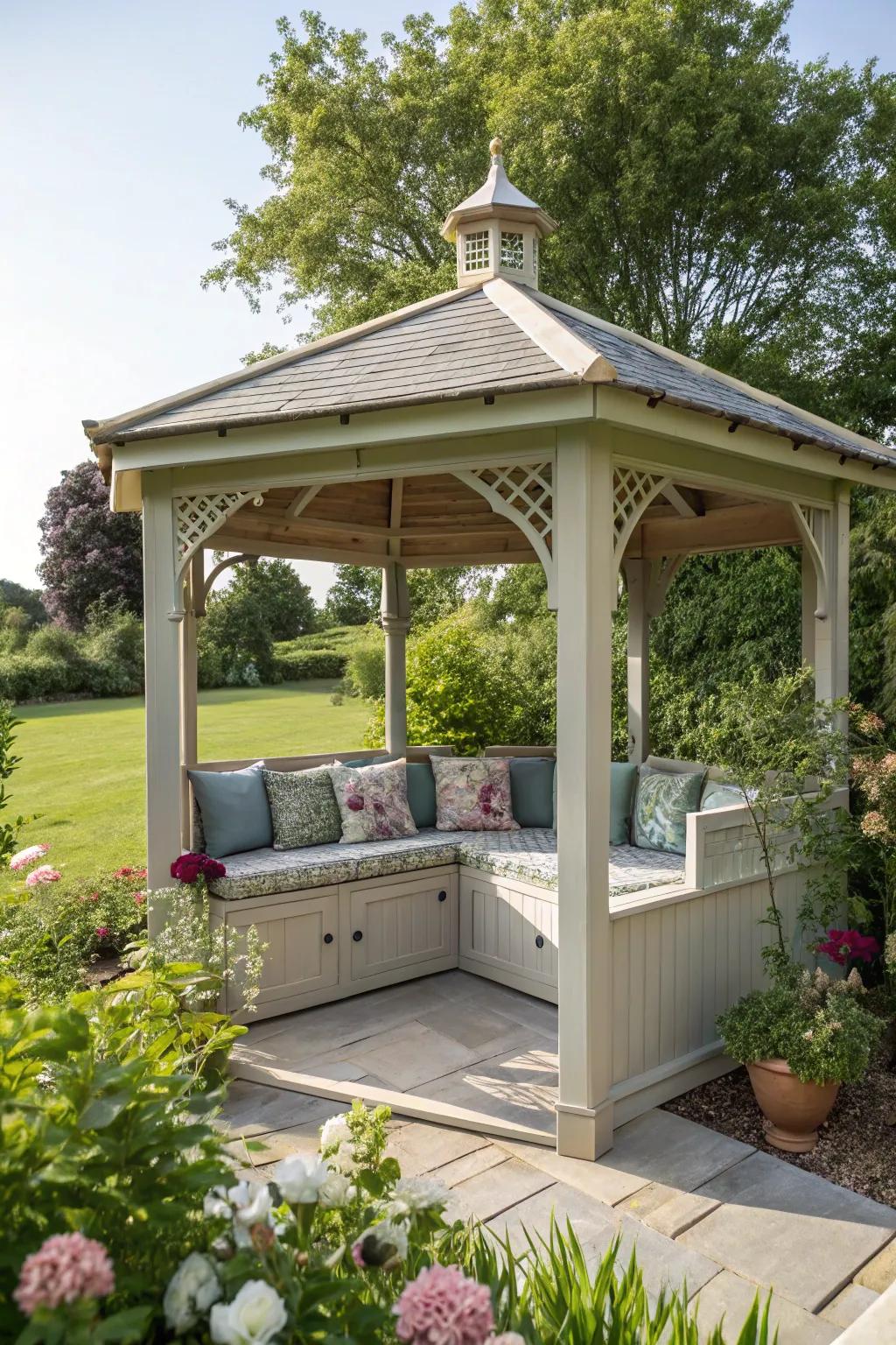 Built-in seating combines functionality with style.