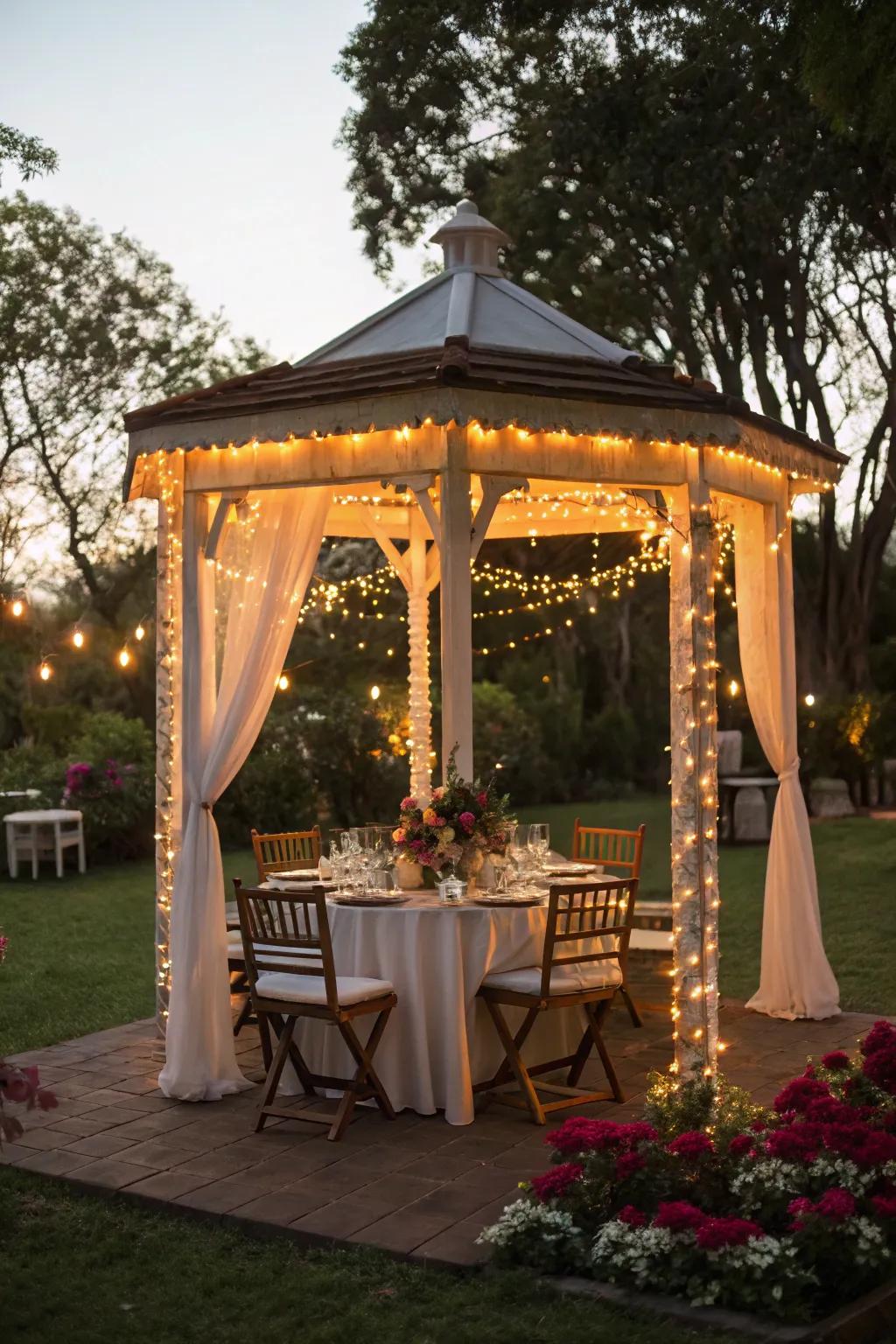 Enjoy meals outdoors with a charming dining set.