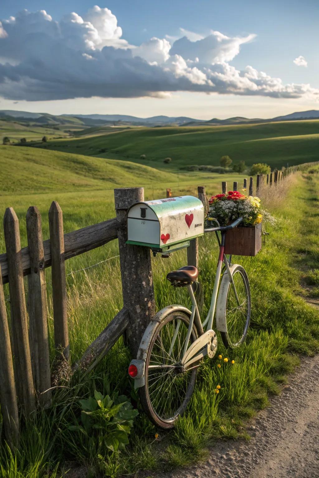 A bicycle mailbox that adds a whimsical touch to your curb.