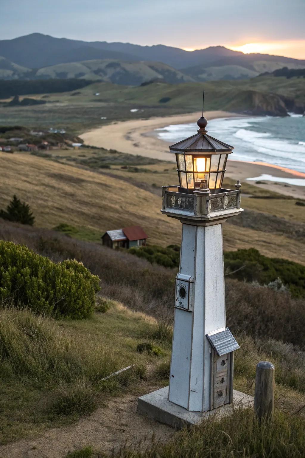 A lighthouse mailbox that shines bright and unique.