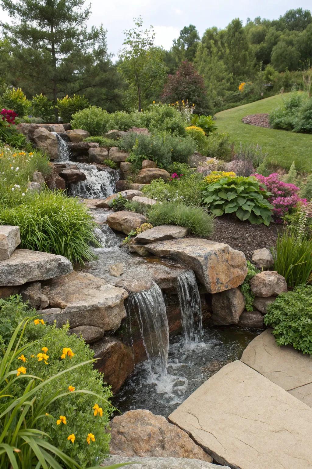 A spillway that blends effortlessly with the natural environment.