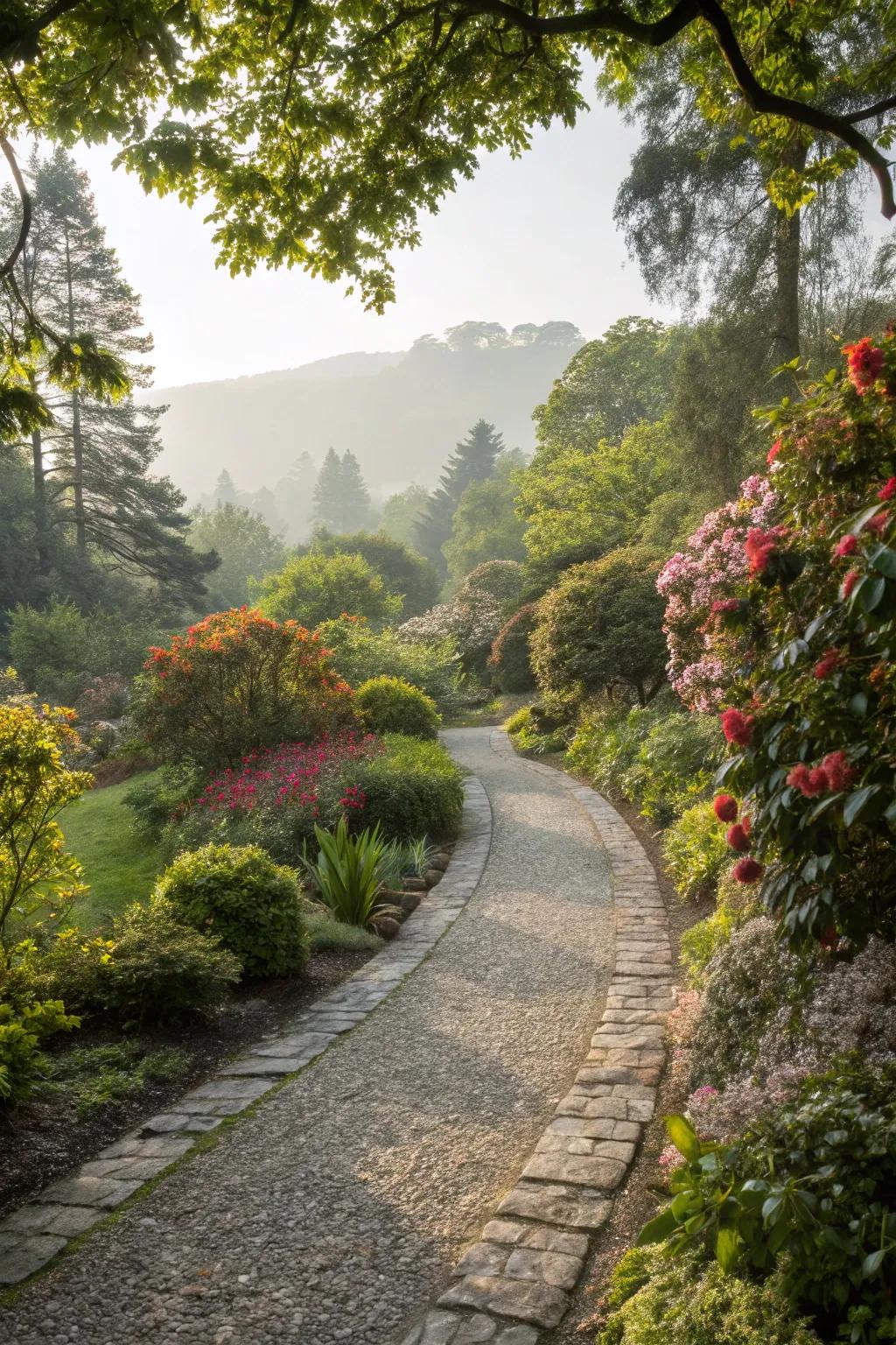 Gravel paths: easy on the eyes, easy to maintain.