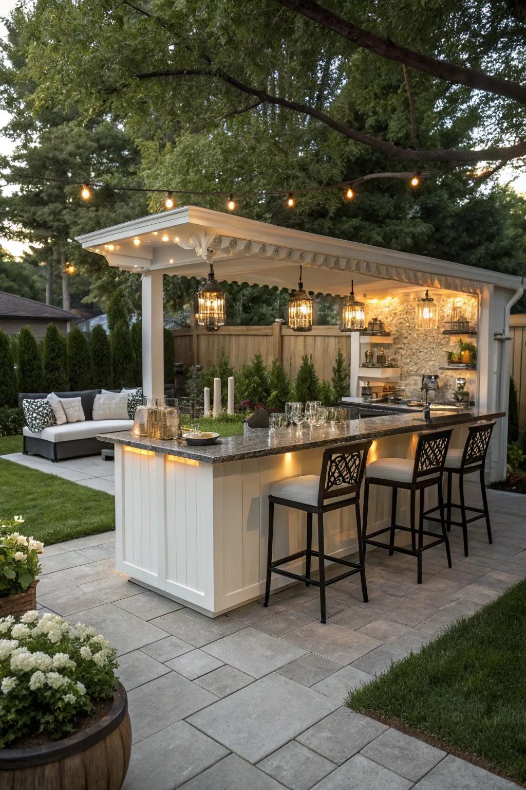 Host the ultimate gathering with a stylish outdoor bar.