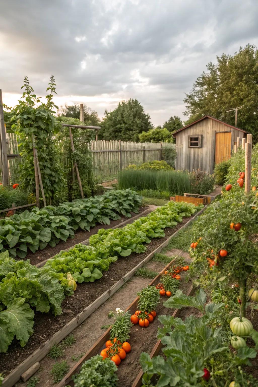 Cultivate fresh produce with your own vegetable garden.
