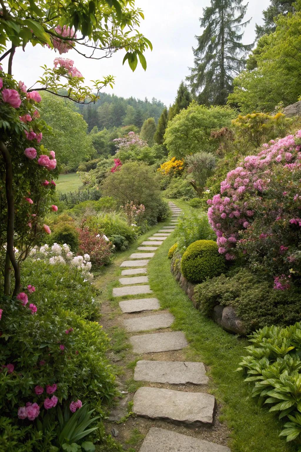 Create intrigue with a charming garden pathway.