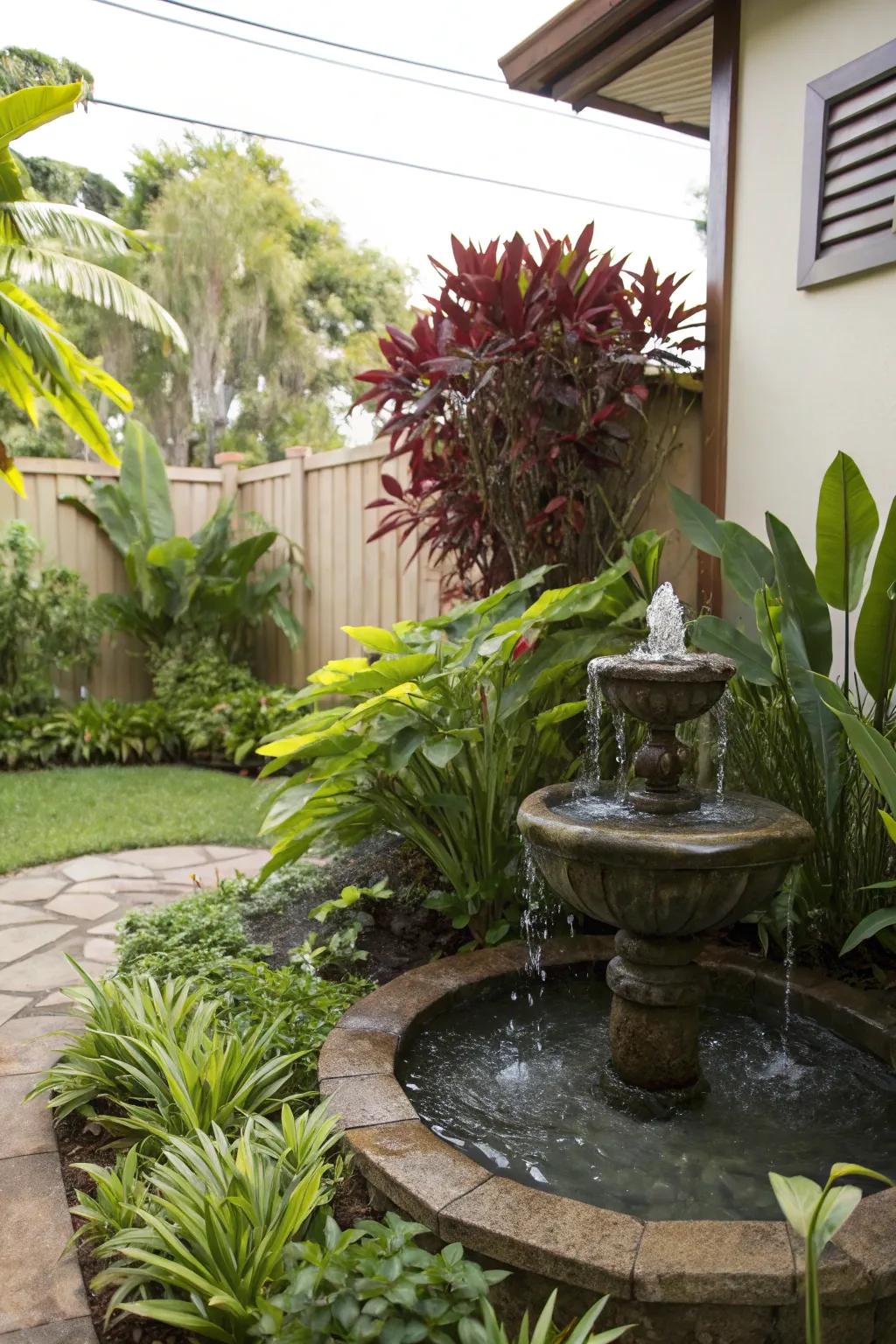 Water features add serenity and help create a private ambiance.