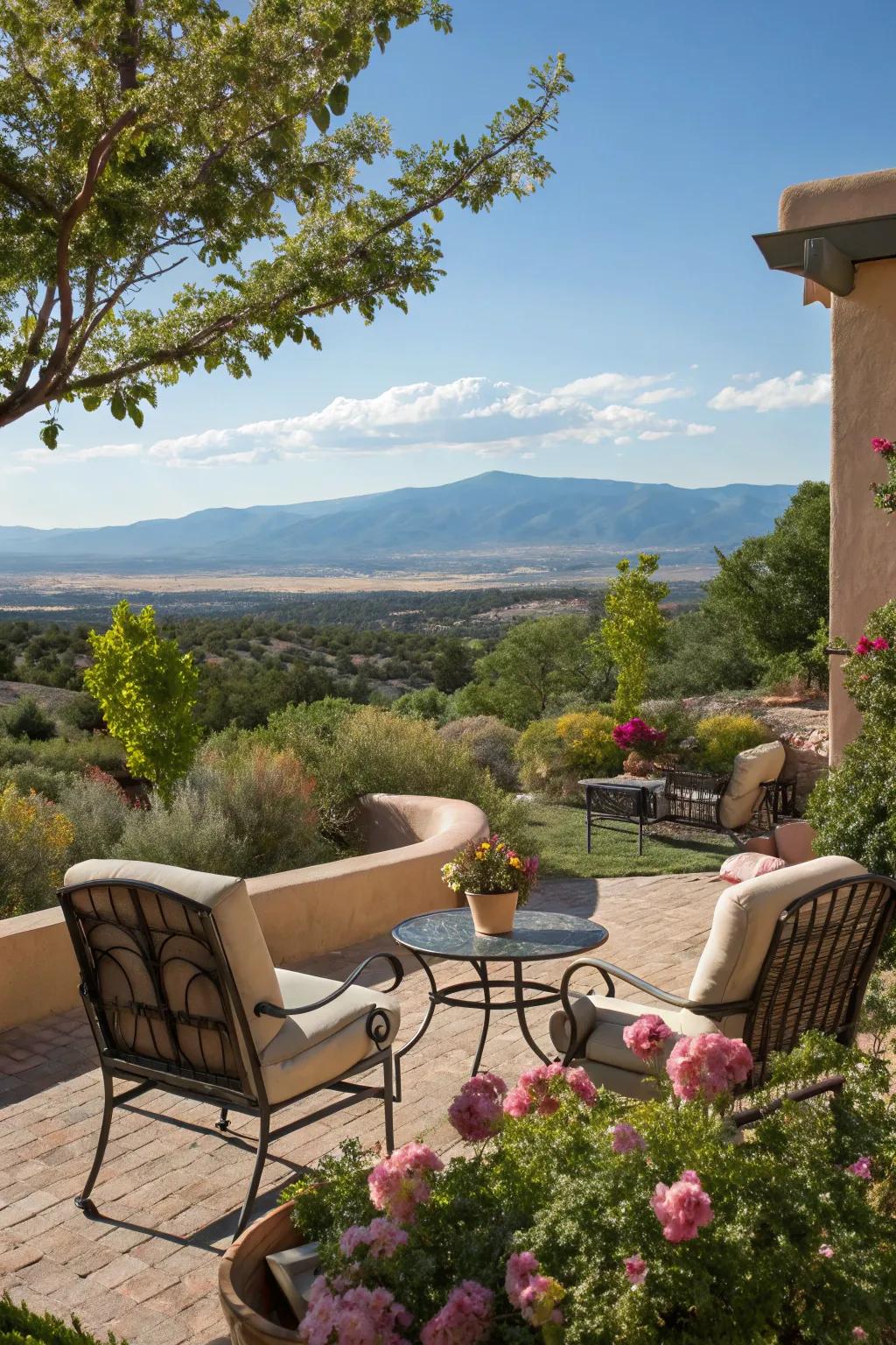 Enjoy the outdoors with a vibrant patio setup.