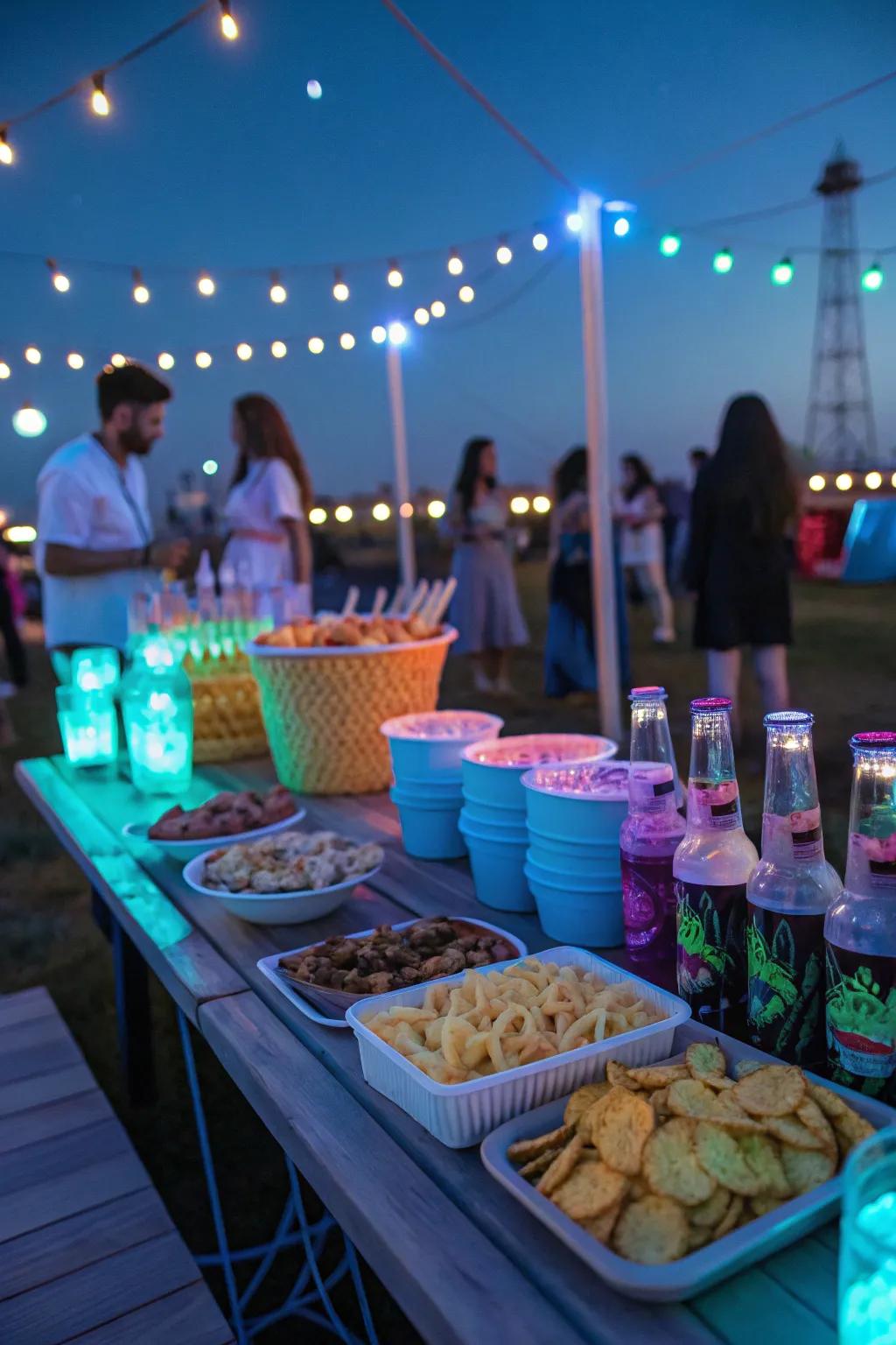 Snacks that glow add a playful twist to party nibbles.