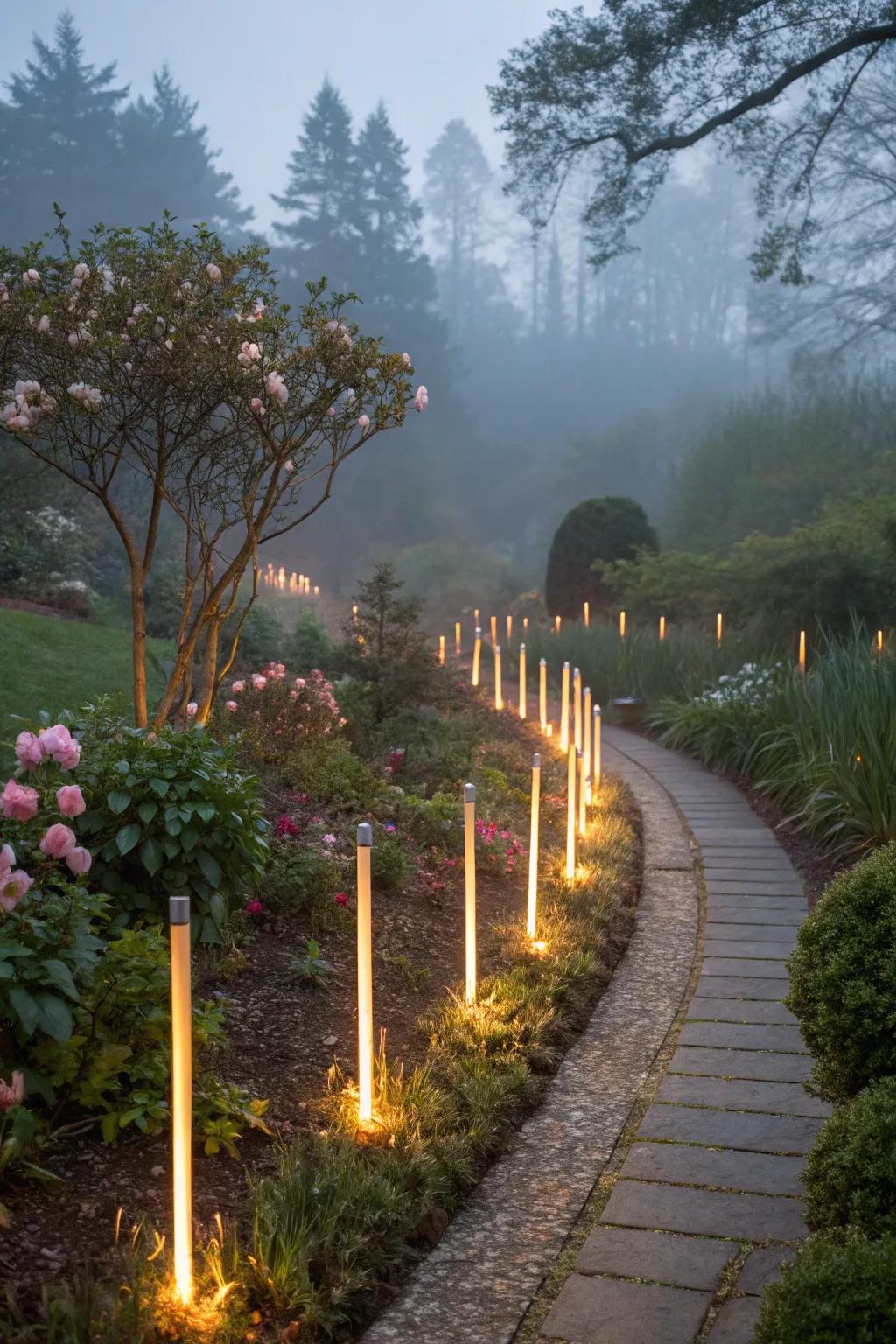 Glow sticks line the path, adding a welcoming glow to your party.