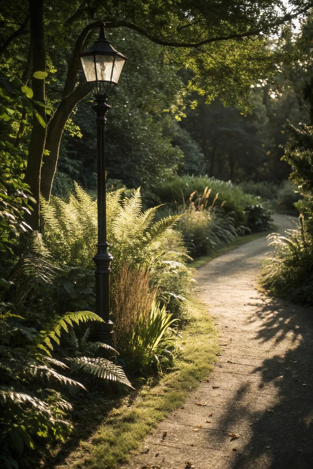 Shadow-casting plants create dynamic visual effects.