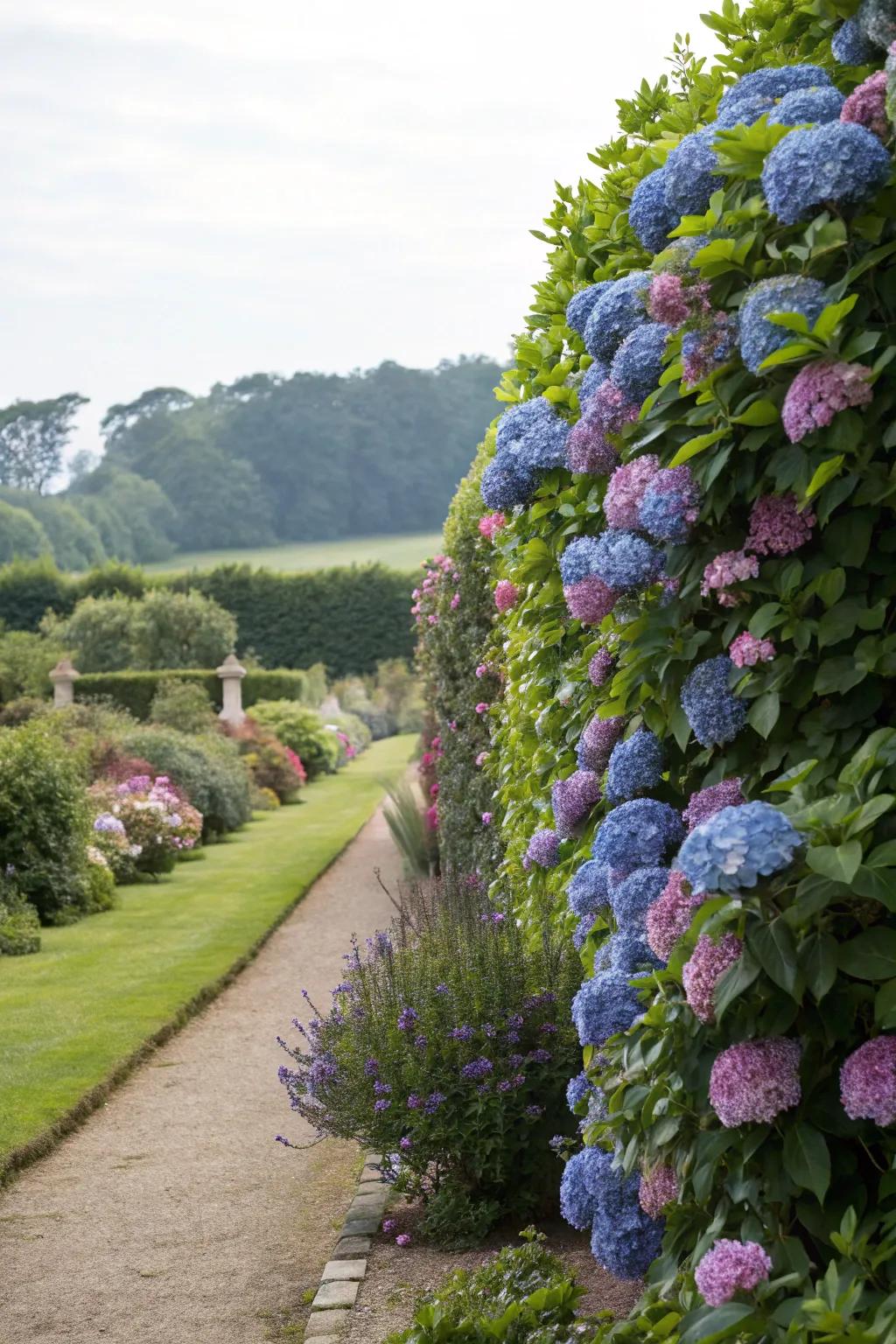 Hydrangea hedges offer privacy without compromising beauty.