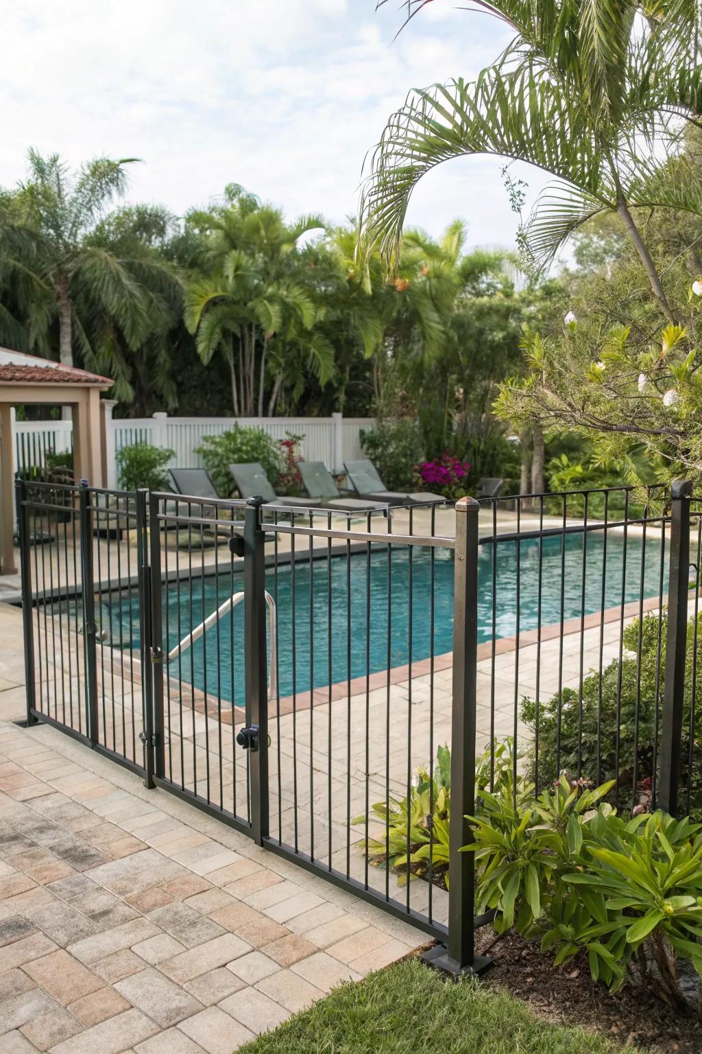 Secure your pool area with stylish aluminum fencing.