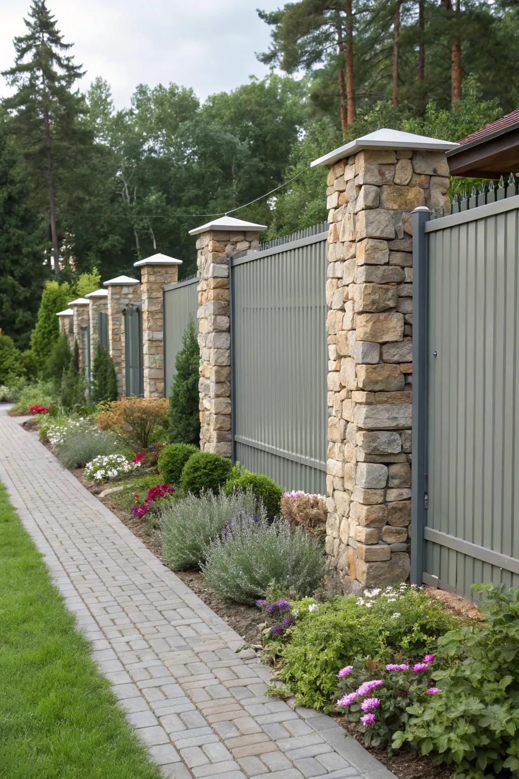 Blend the strength of stone with the durability of aluminum for a unique fencing solution.
