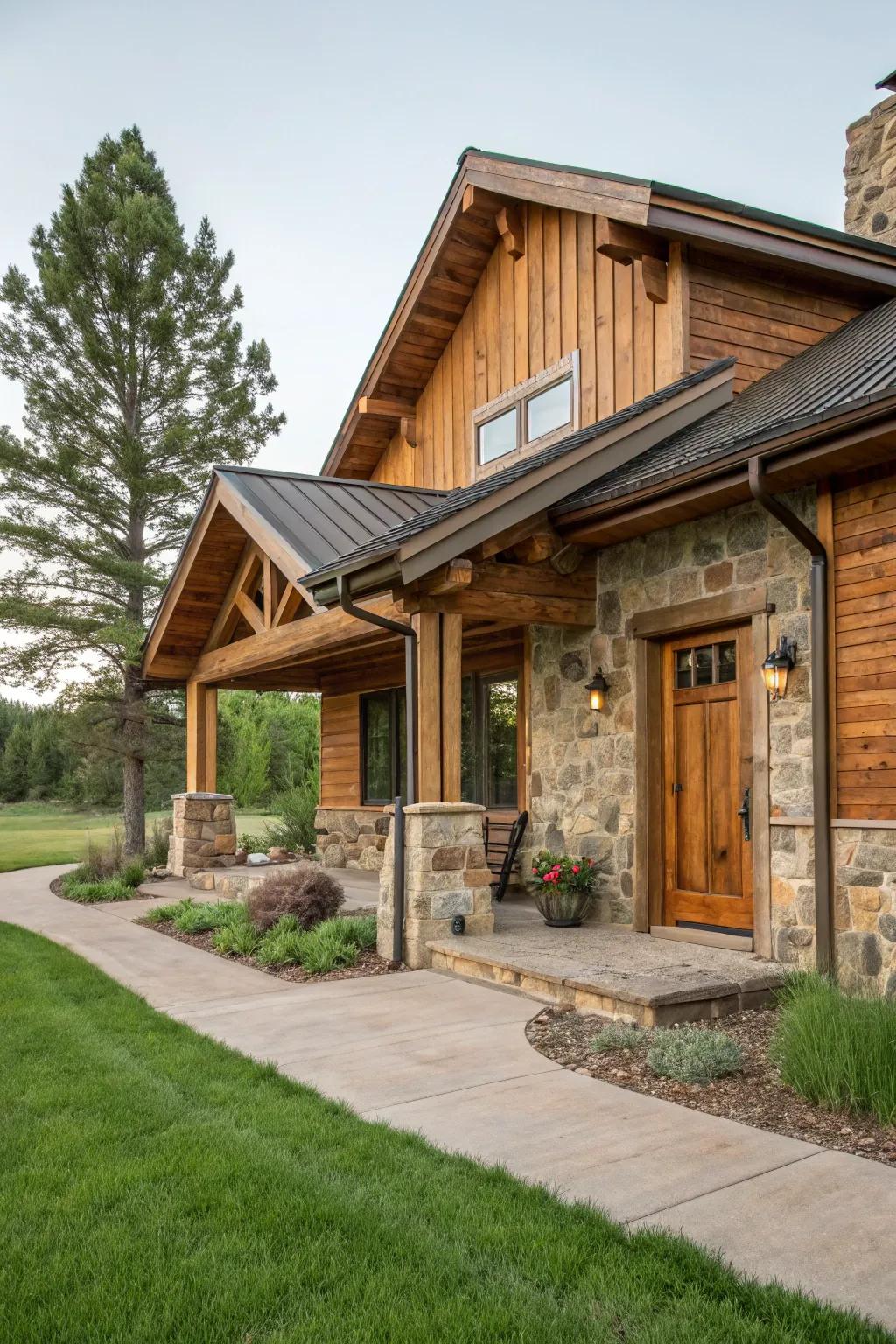 Natural materials enhance the charm of ranch homes.