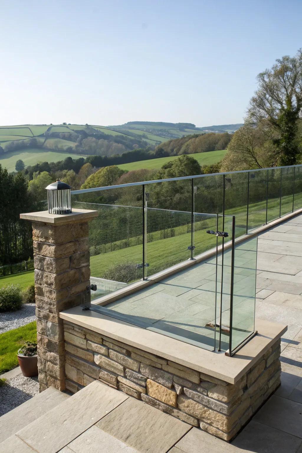 Stone and glass railings for a classic-modern look.