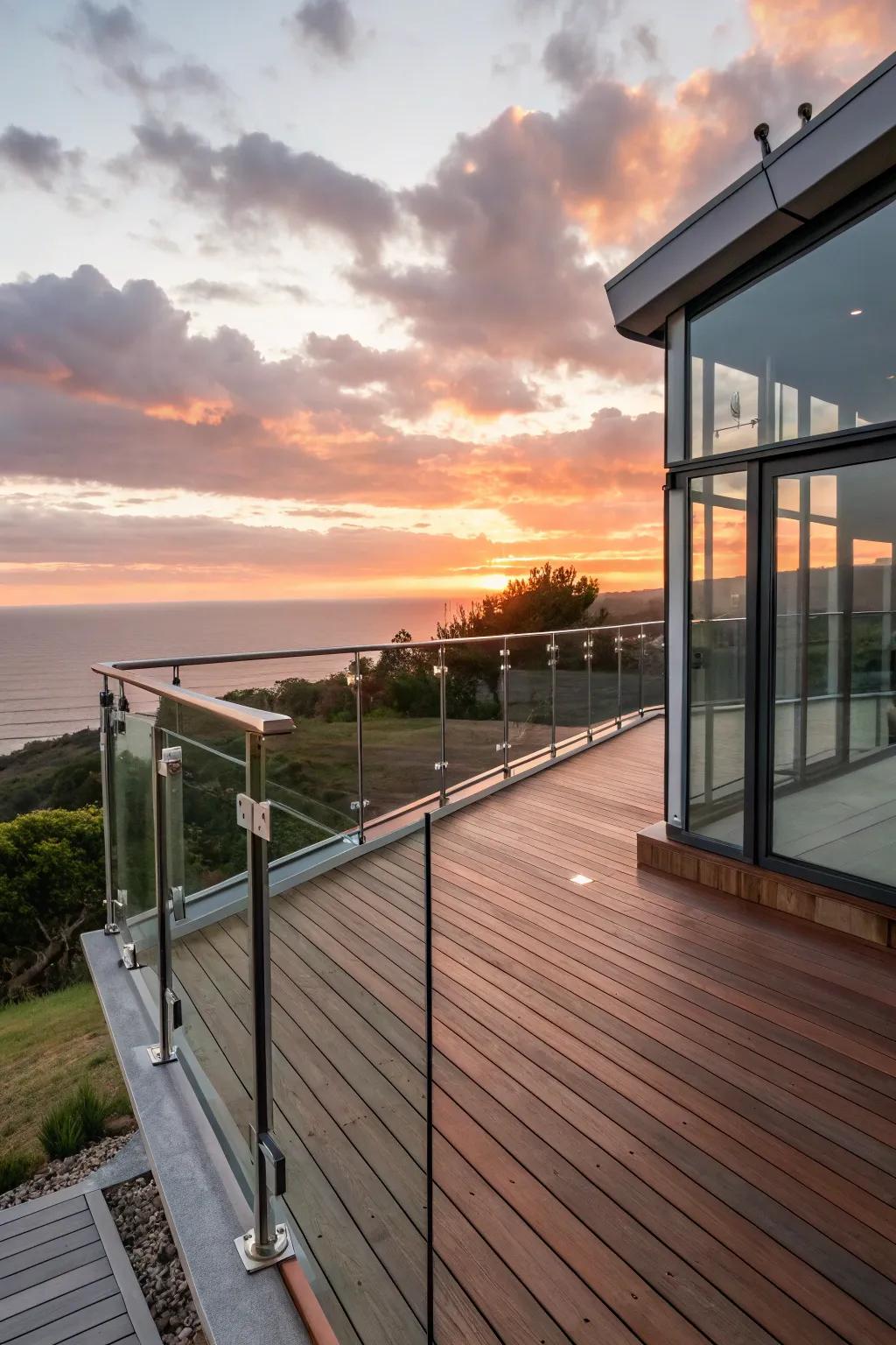 Mixed materials create a dynamic deck design.