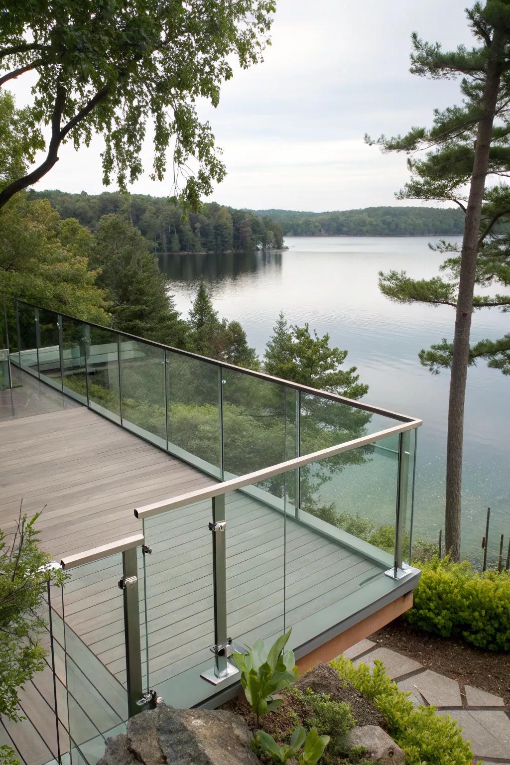 Invisible support posts make the railing disappear.