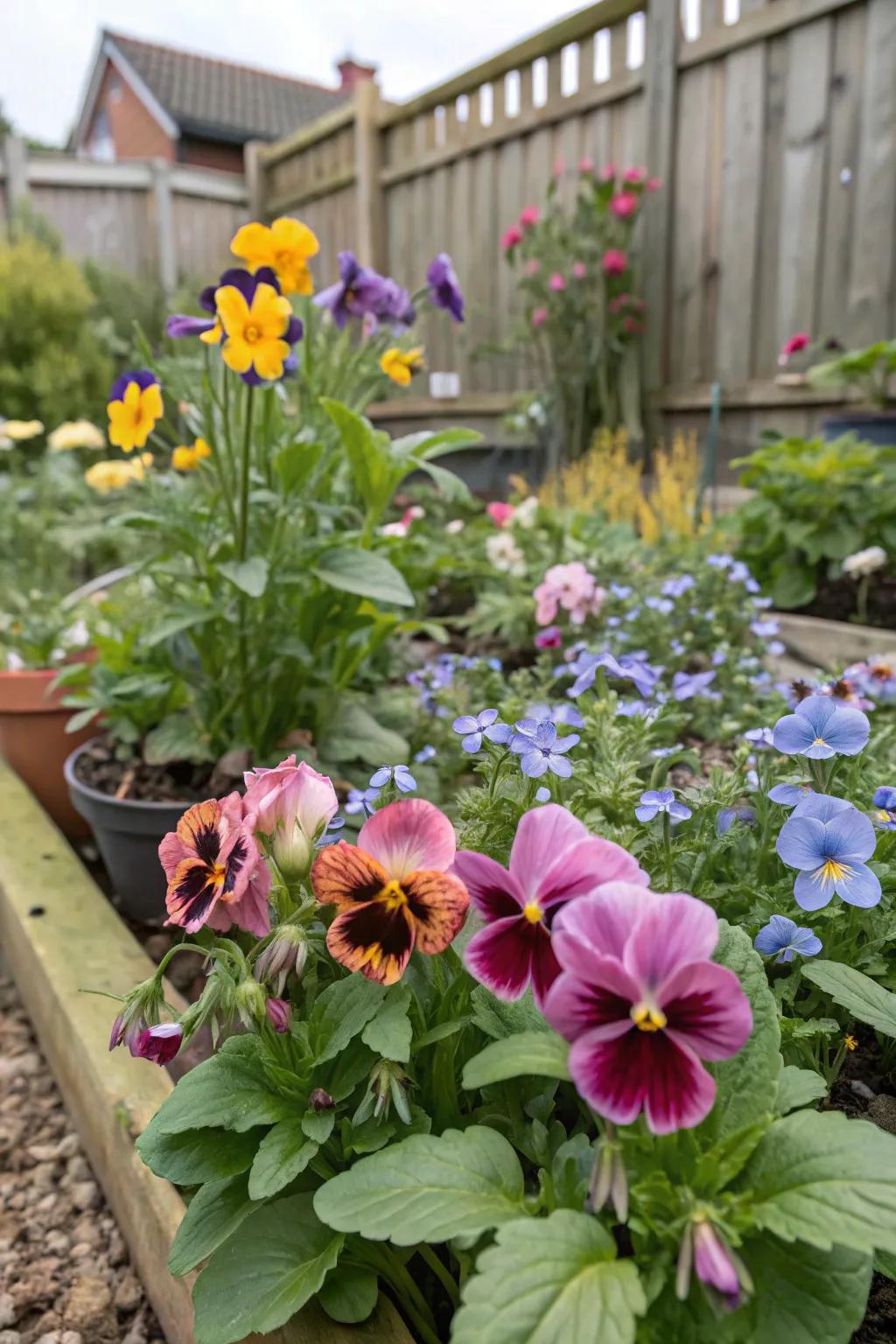 Edible flowers adding color and flavor to the garden.