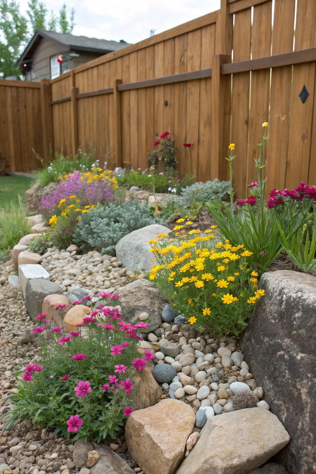 A wildflower rock garden that captures meadow charm.
