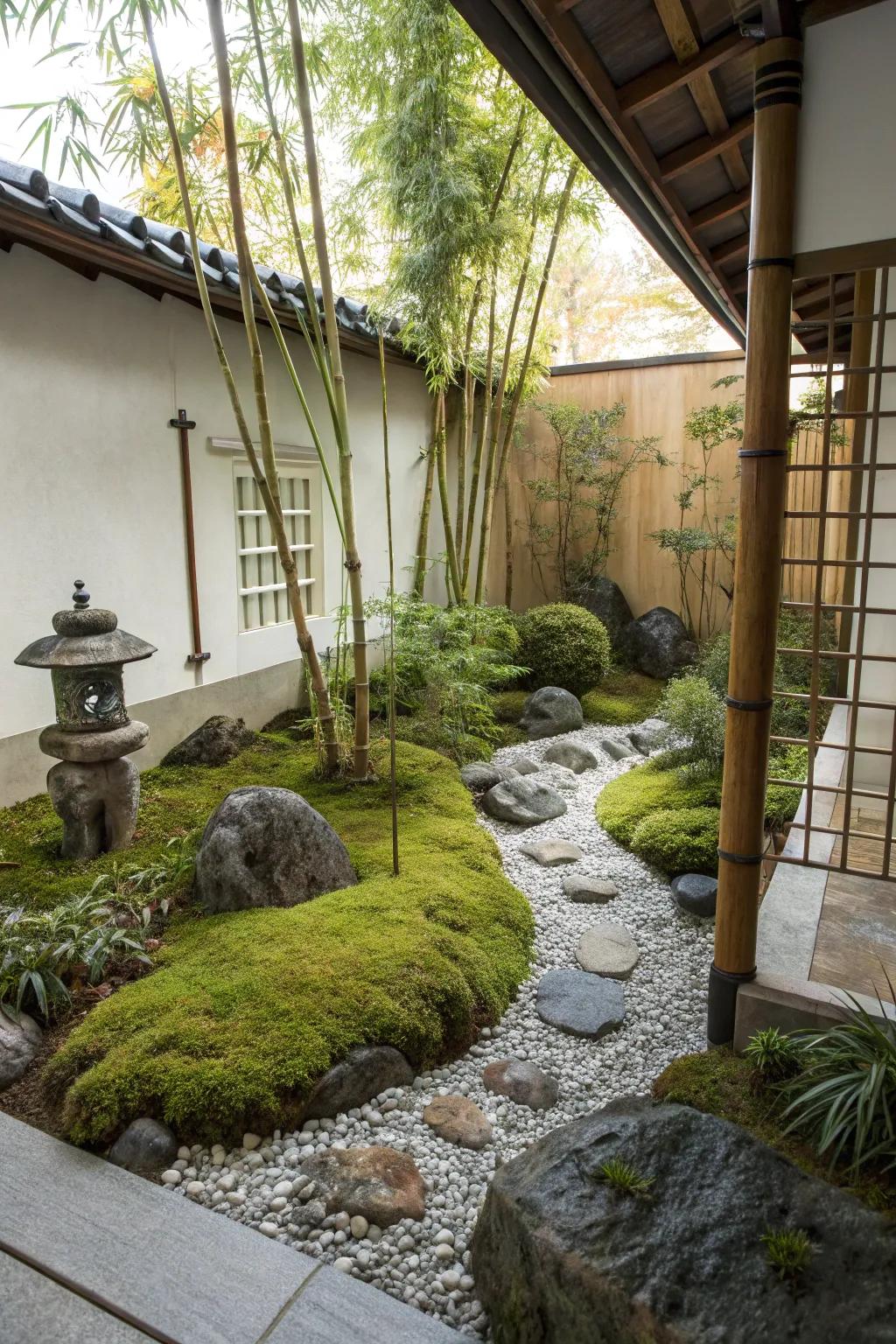 A Japanese serenity garden that invites peace and reflection.